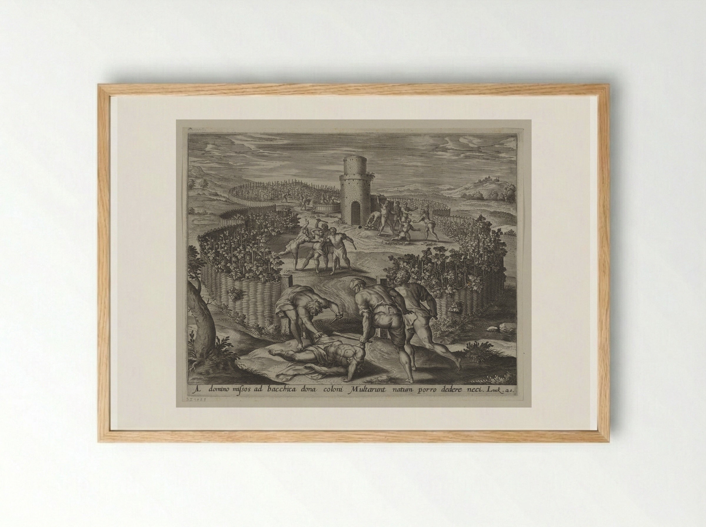 The Parable of the Vineyard - Hans Collaert the Elder - Framed Print Wood
