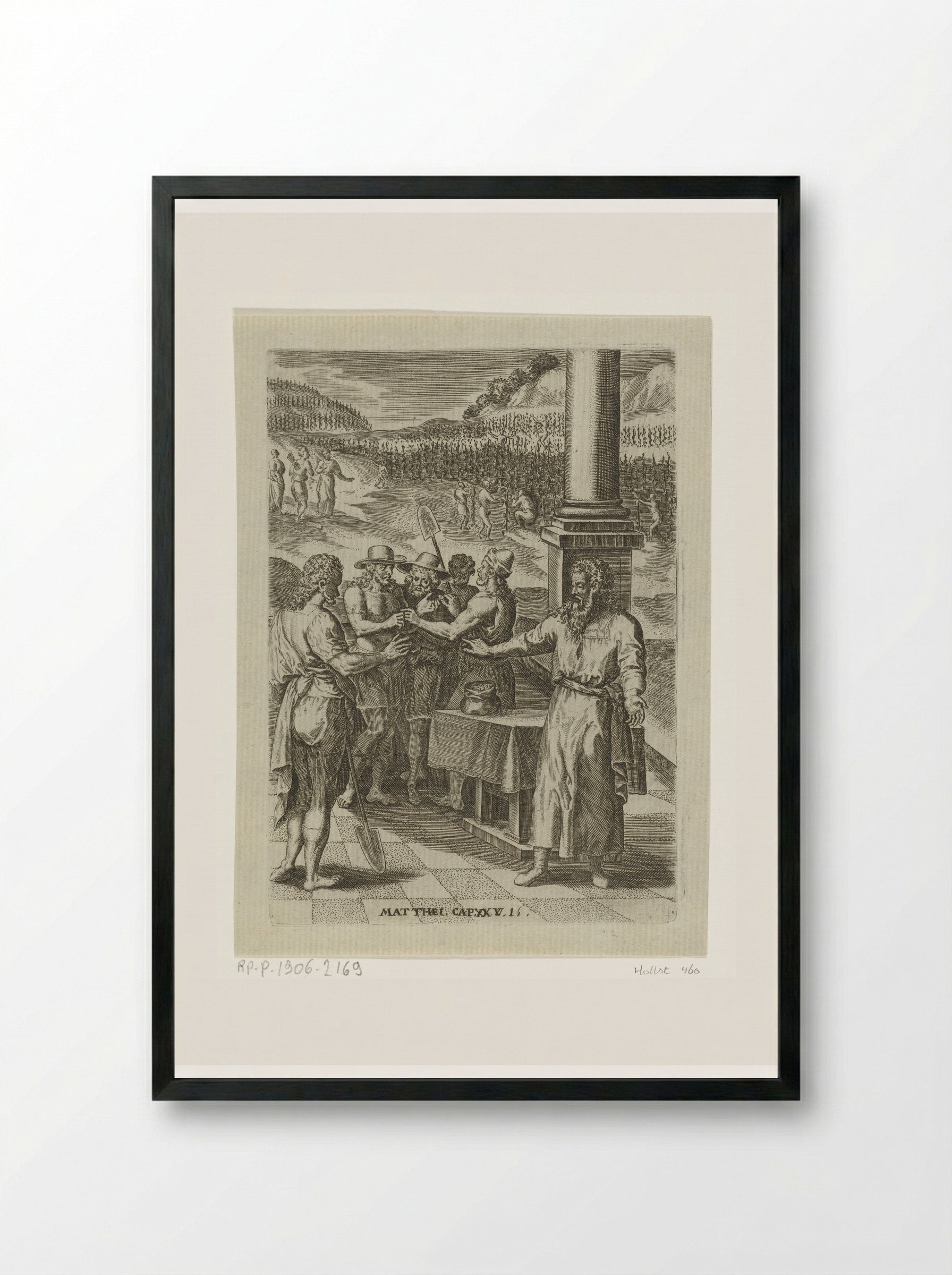 The Parable of the Workers in the Vineyard - Abraham de Bruyn - Framed Print Black