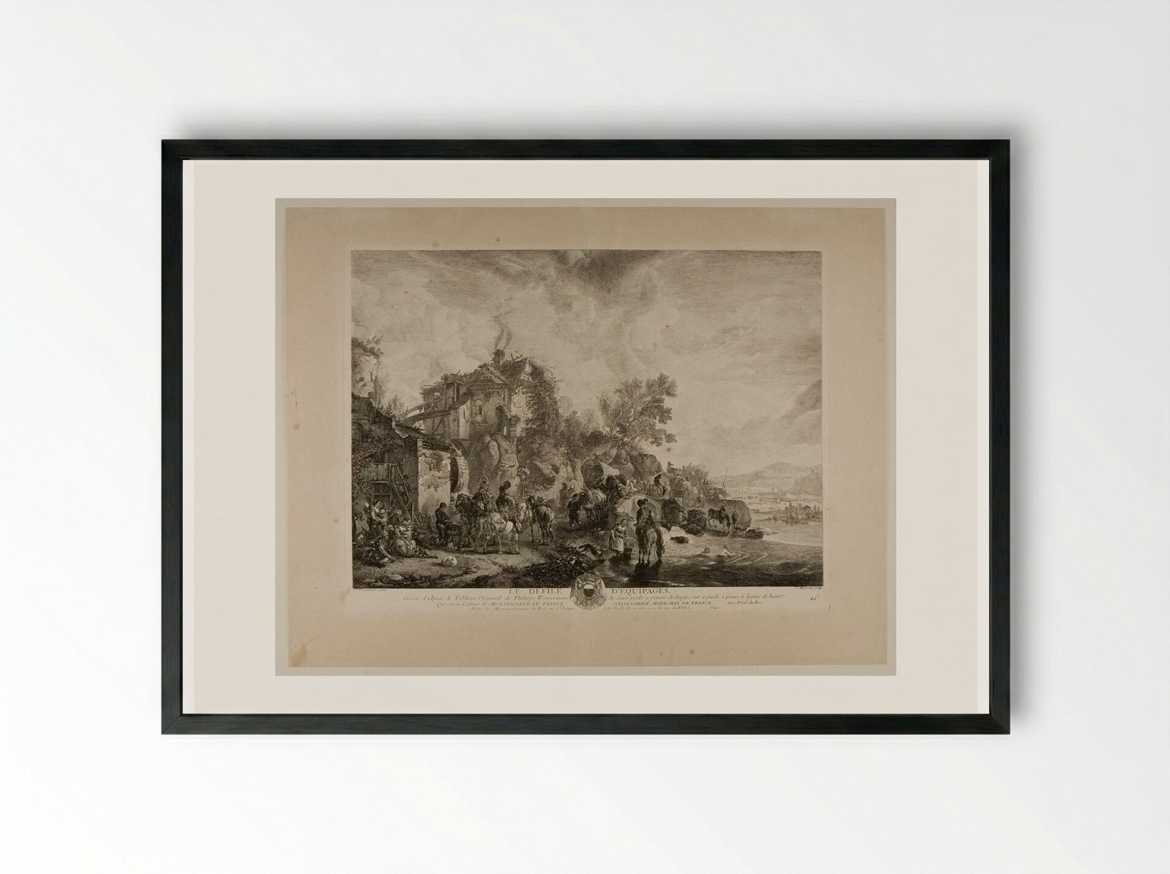 The Parade of Carriages - Jean Moyreau - Framed Print Black