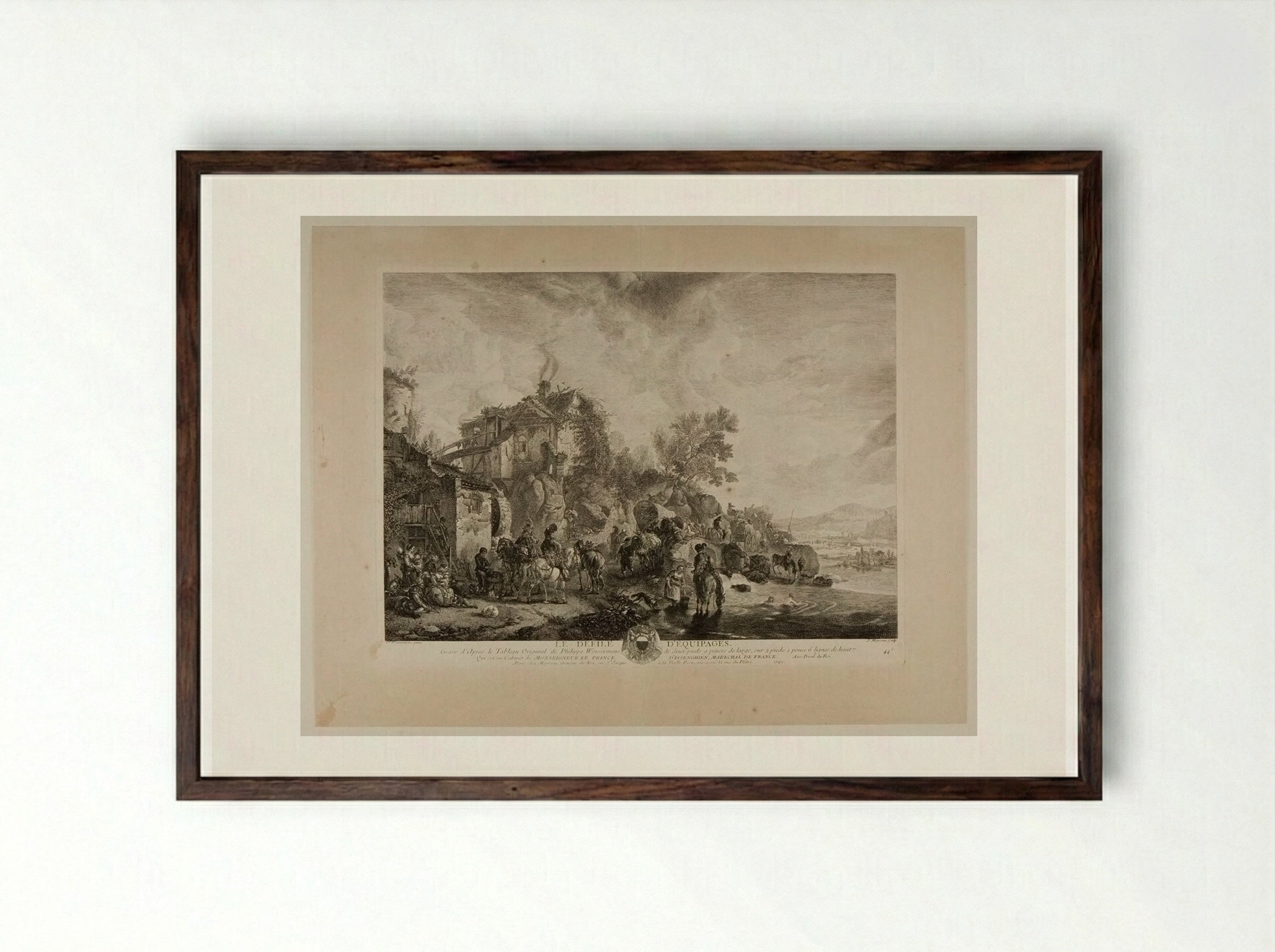 The Parade of Carriages - Jean Moyreau - Framed Print Dark Wood