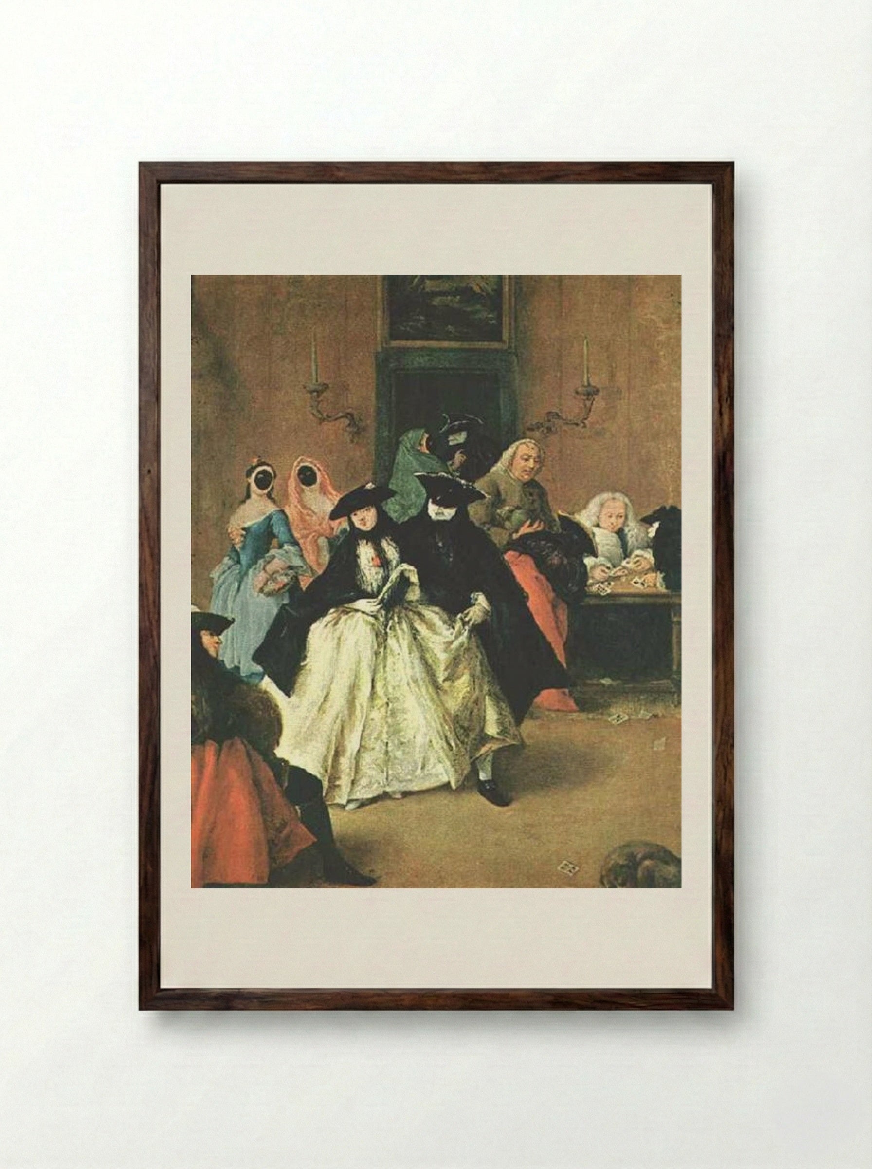 The Parlour - Pietro Longhi - Framed Print Dark Wood
