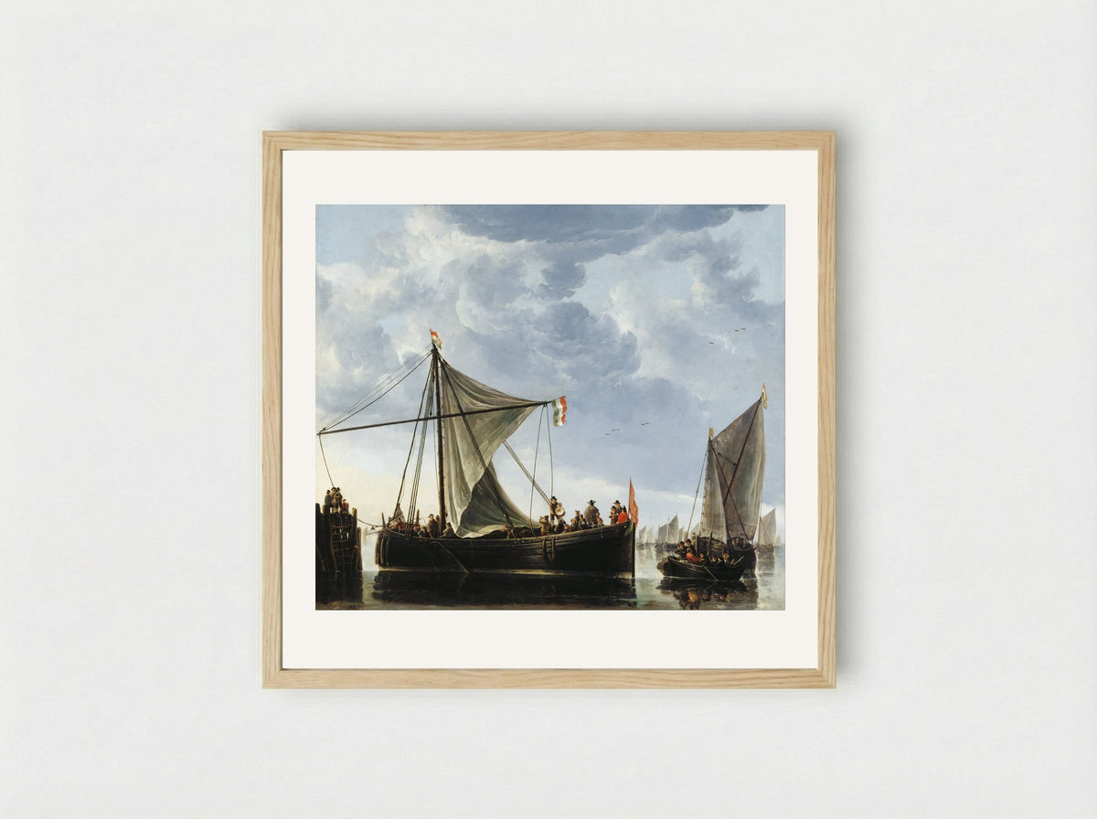 The Passage Boat - Aelbert Cuyp - Framed Print Wood