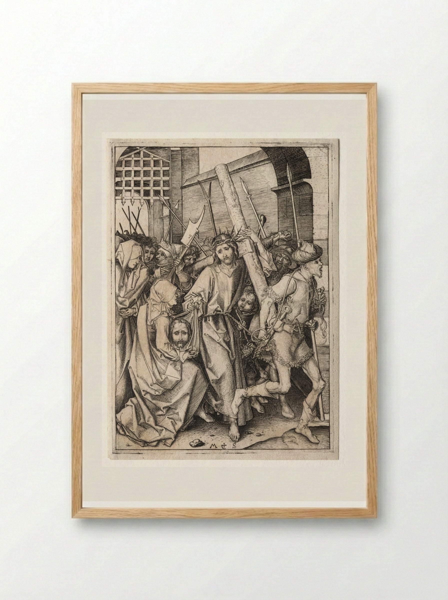 The Passion: Christ Bearing the Cross - Martin Schongauer - Framed Print Wood
