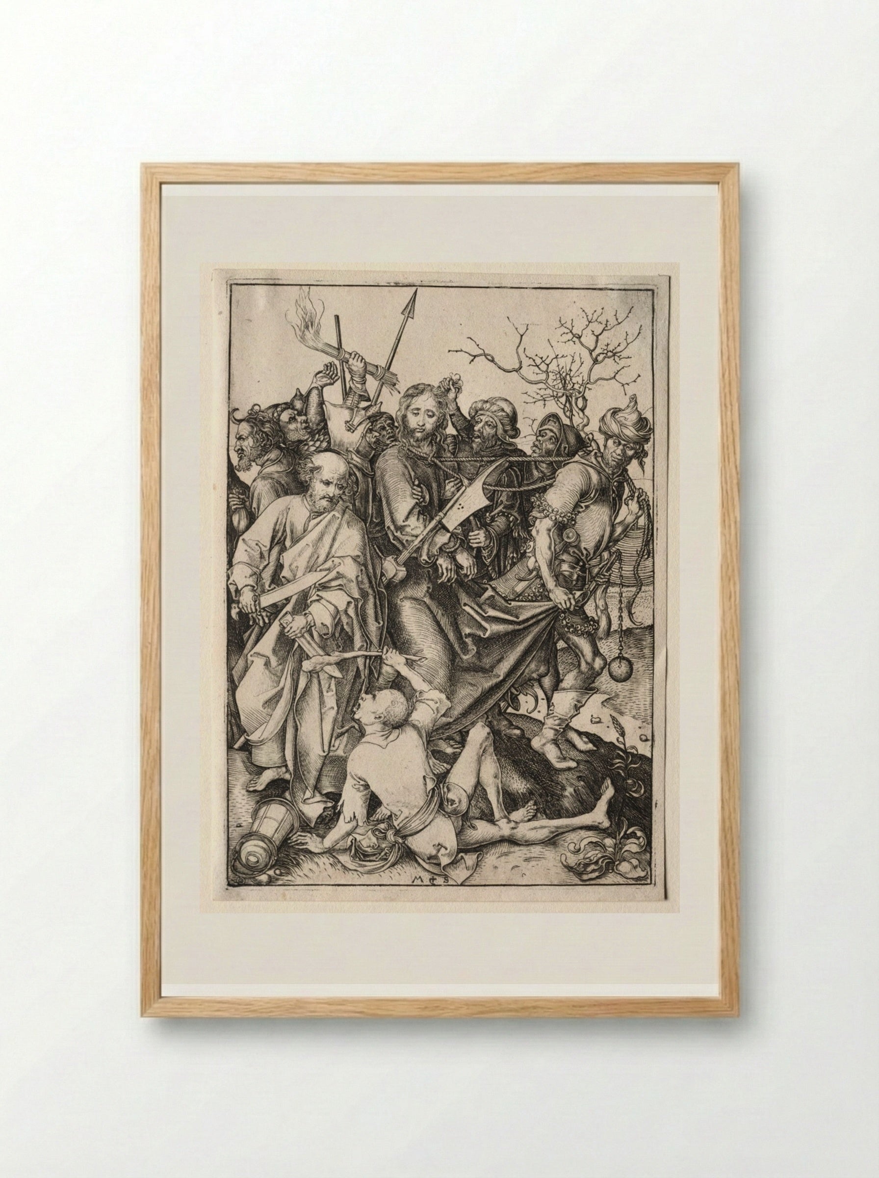 The Passion: Christ Taken Captive - Martin Schongauer - Framed Print Wood