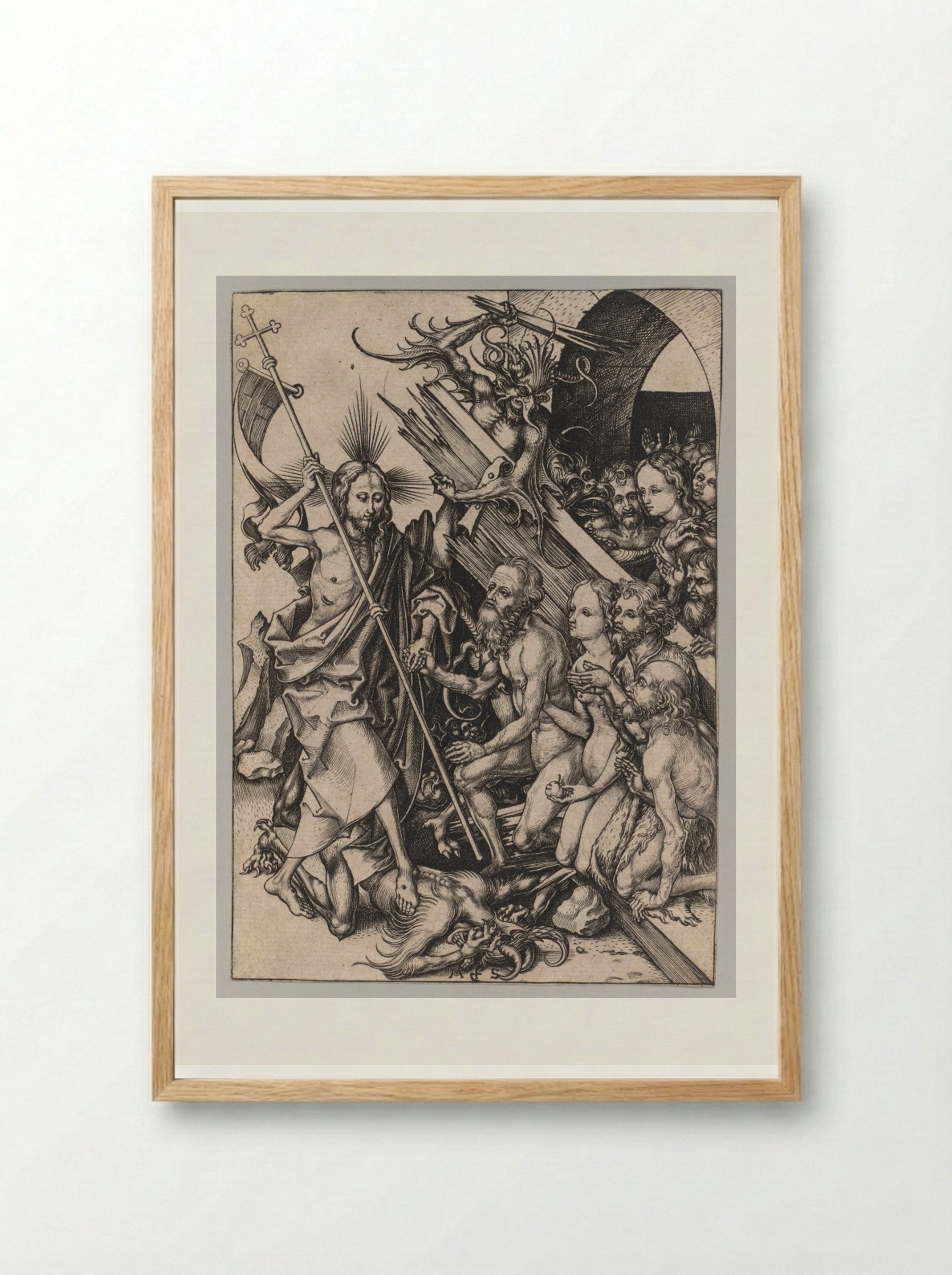 The Passion: Christ in Limbo - Martin Schongauer - Framed Print Wood