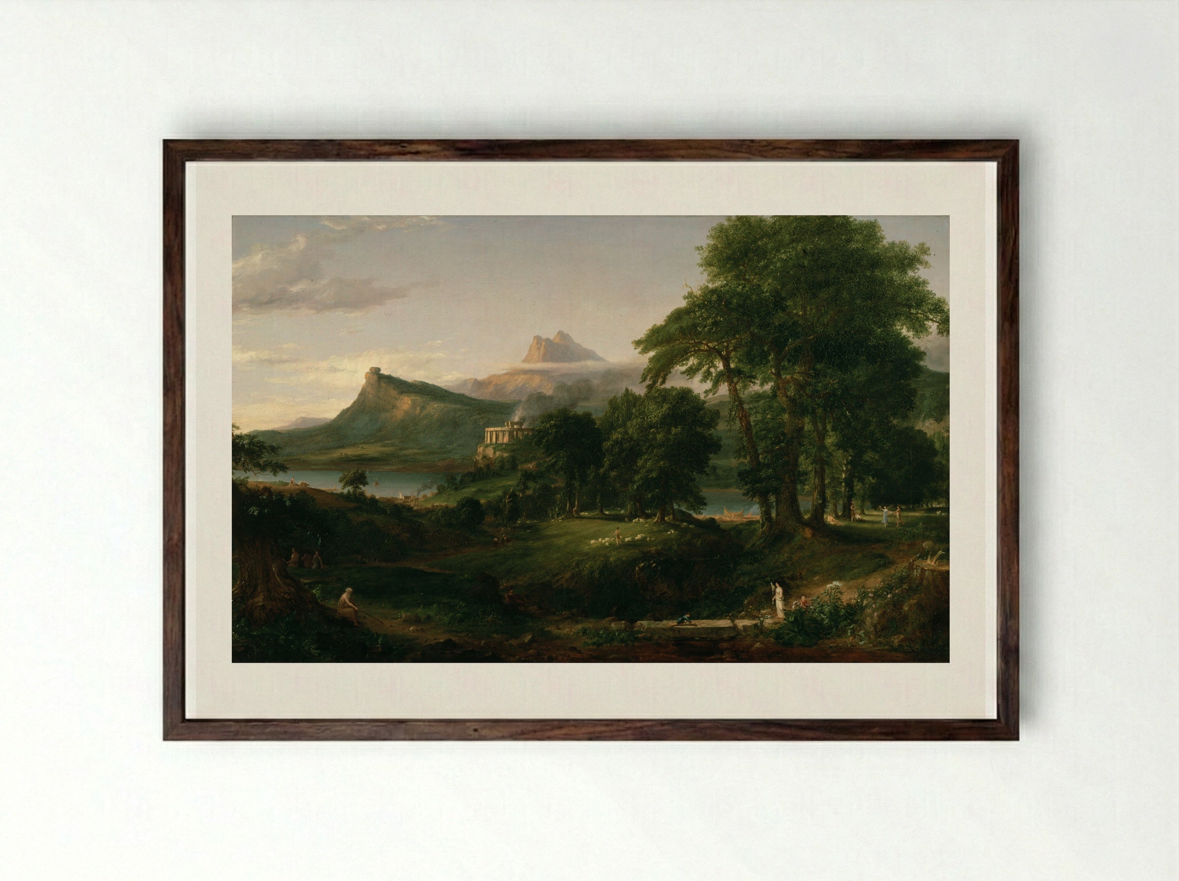 The Past - Thomas Cole - Framed Print Dark Wood