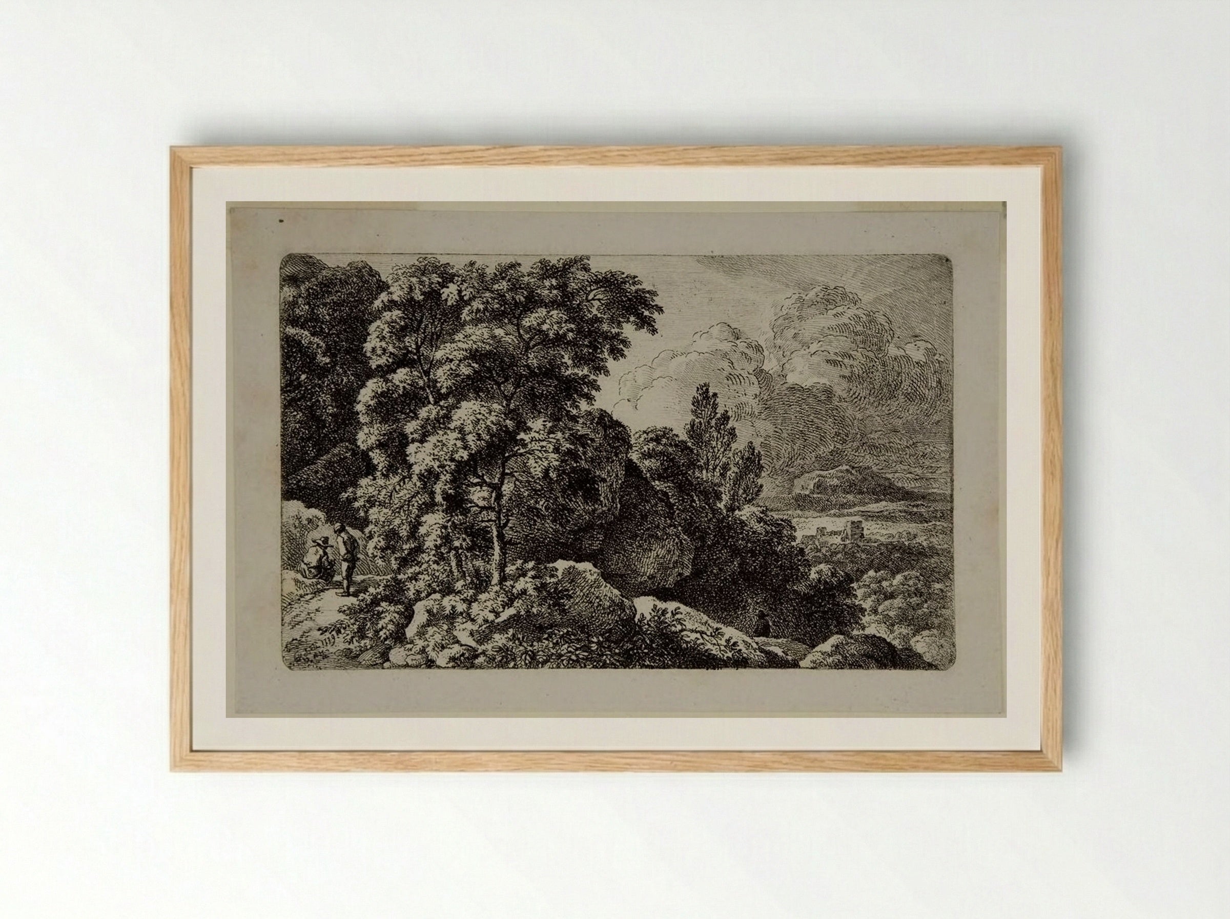 The Path in the Rocks - Ferdinand Kobell - Framed Print Wood