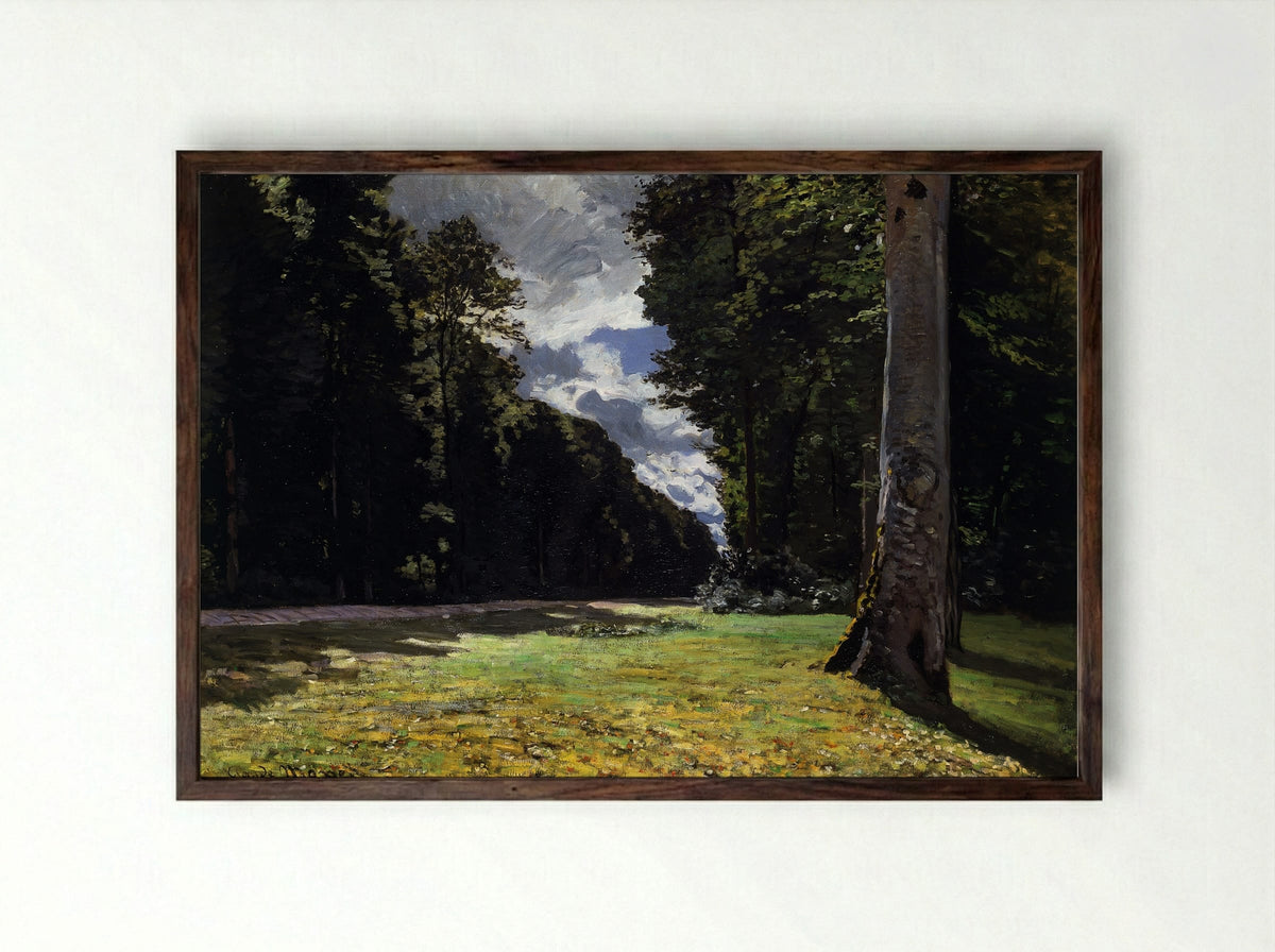 The Pavé de Chailly in the Fontainebleau Forest - Claude Monet - Framed Print Dark Wood