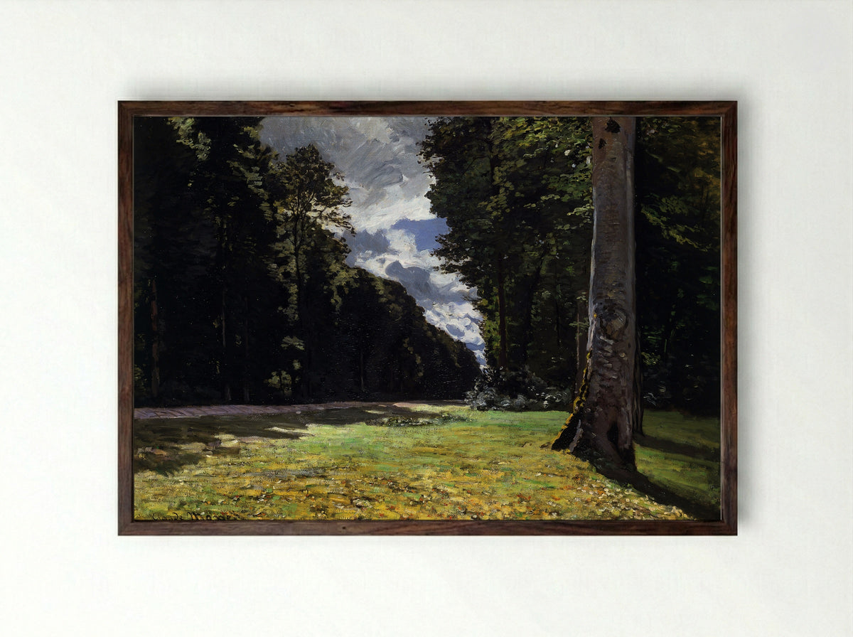 The Pavé de Chailly in the Fontainebleau Forest - Claude Monet - Framed Print Dark Wood