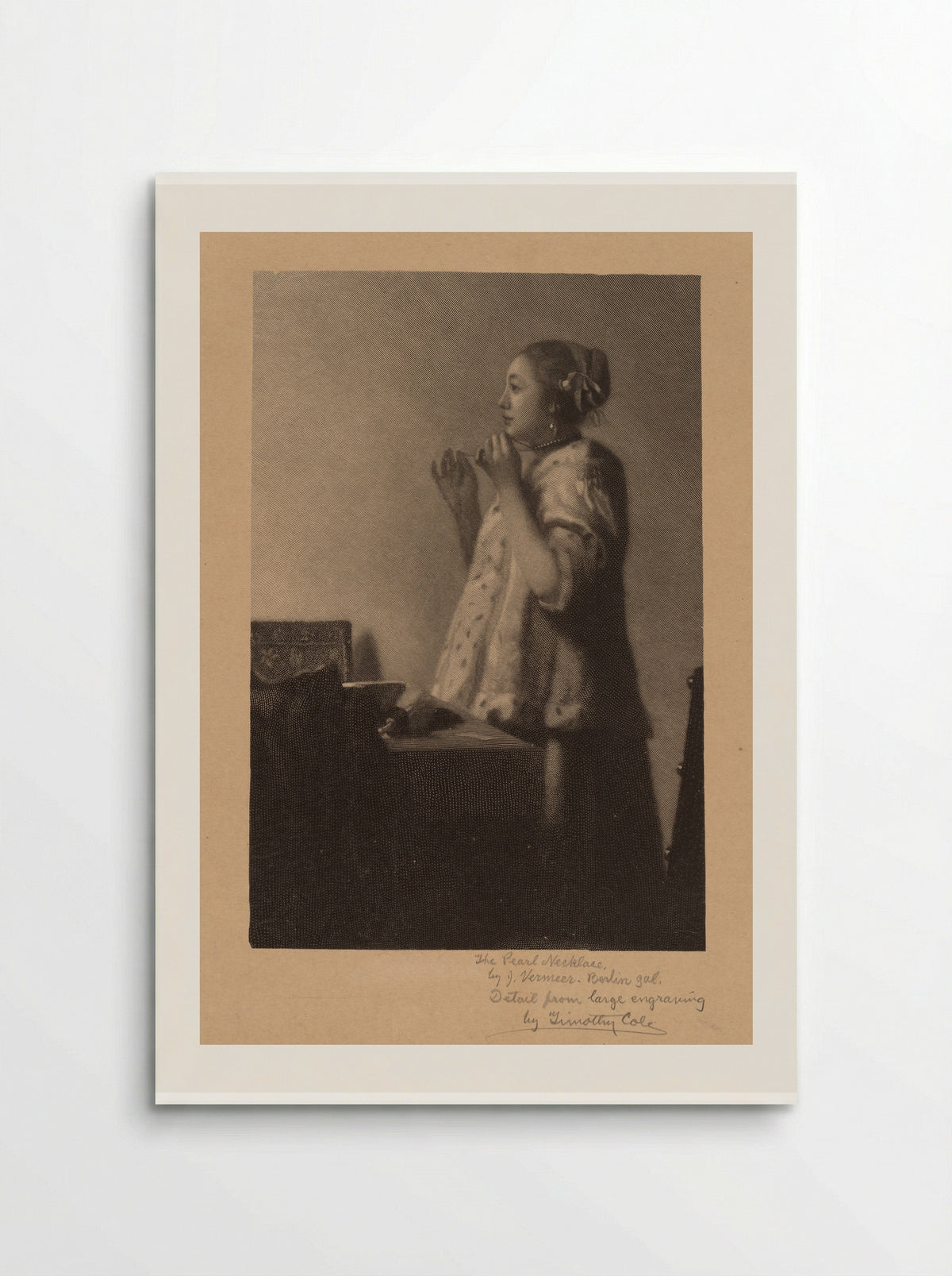 The Pearl Necklace (After Vermeer) - Timothy Cole - Poster