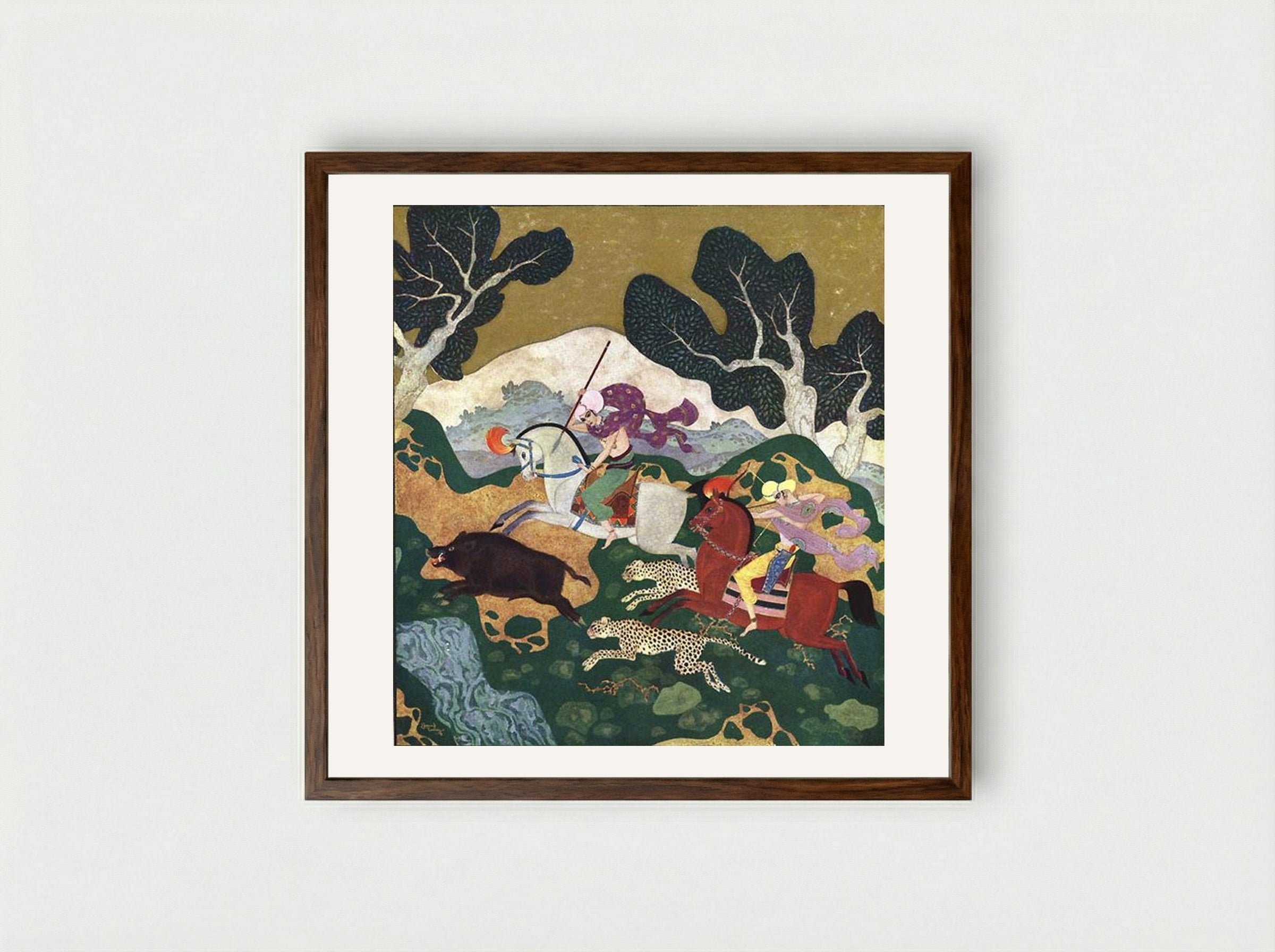The Pearl of the Boar - Edmund Dulac - Framed Print Dark Wood