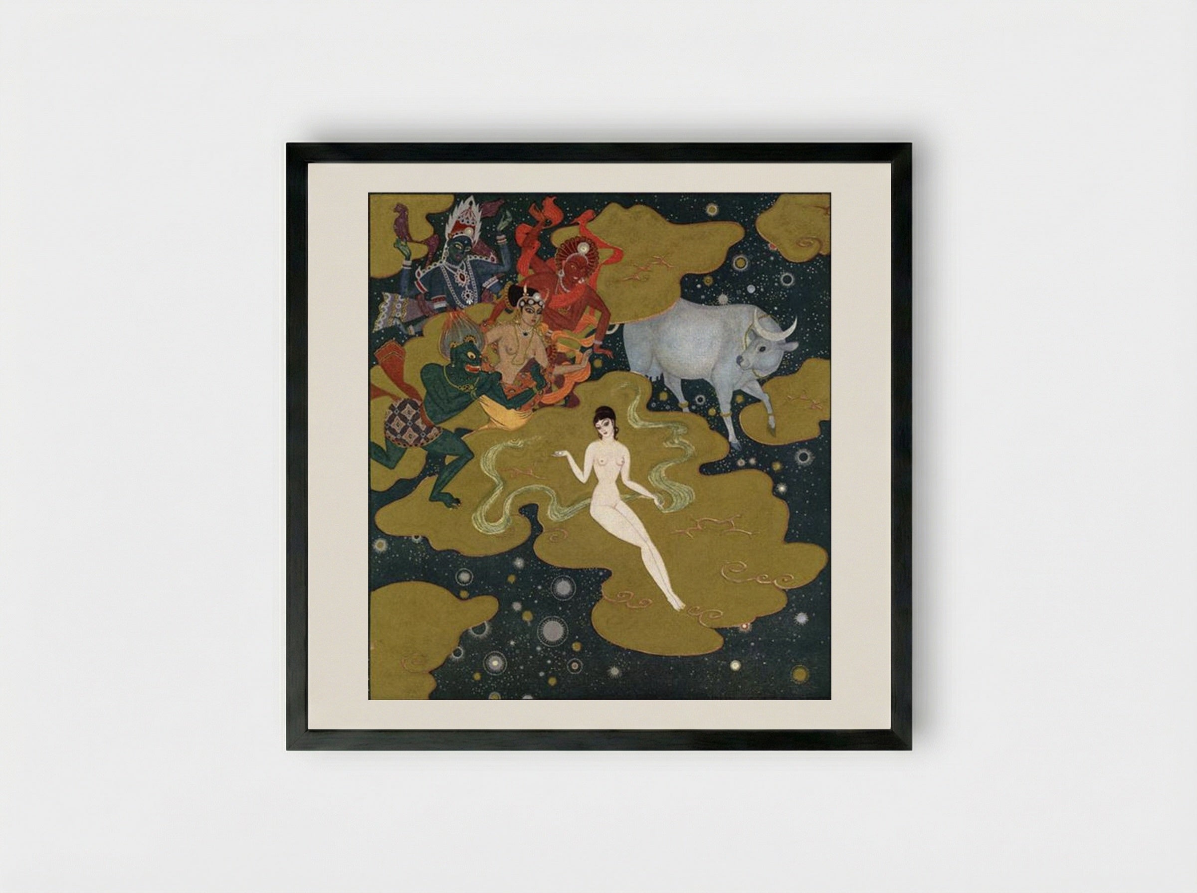 The Pearl of the Cloud - Edmund Dulac - Framed Print Black
