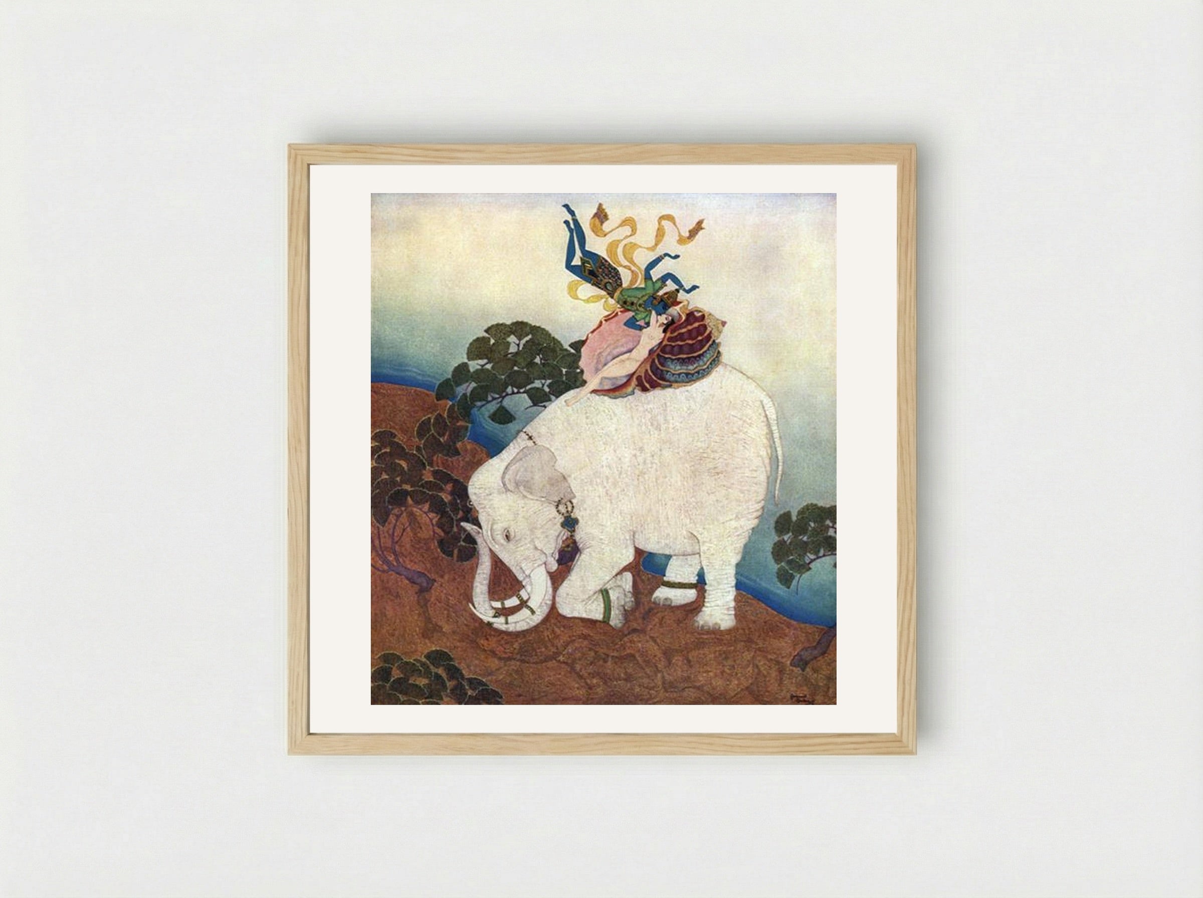 The Pearl of the Elephant - Edmund Dulac - Framed Print Wood
