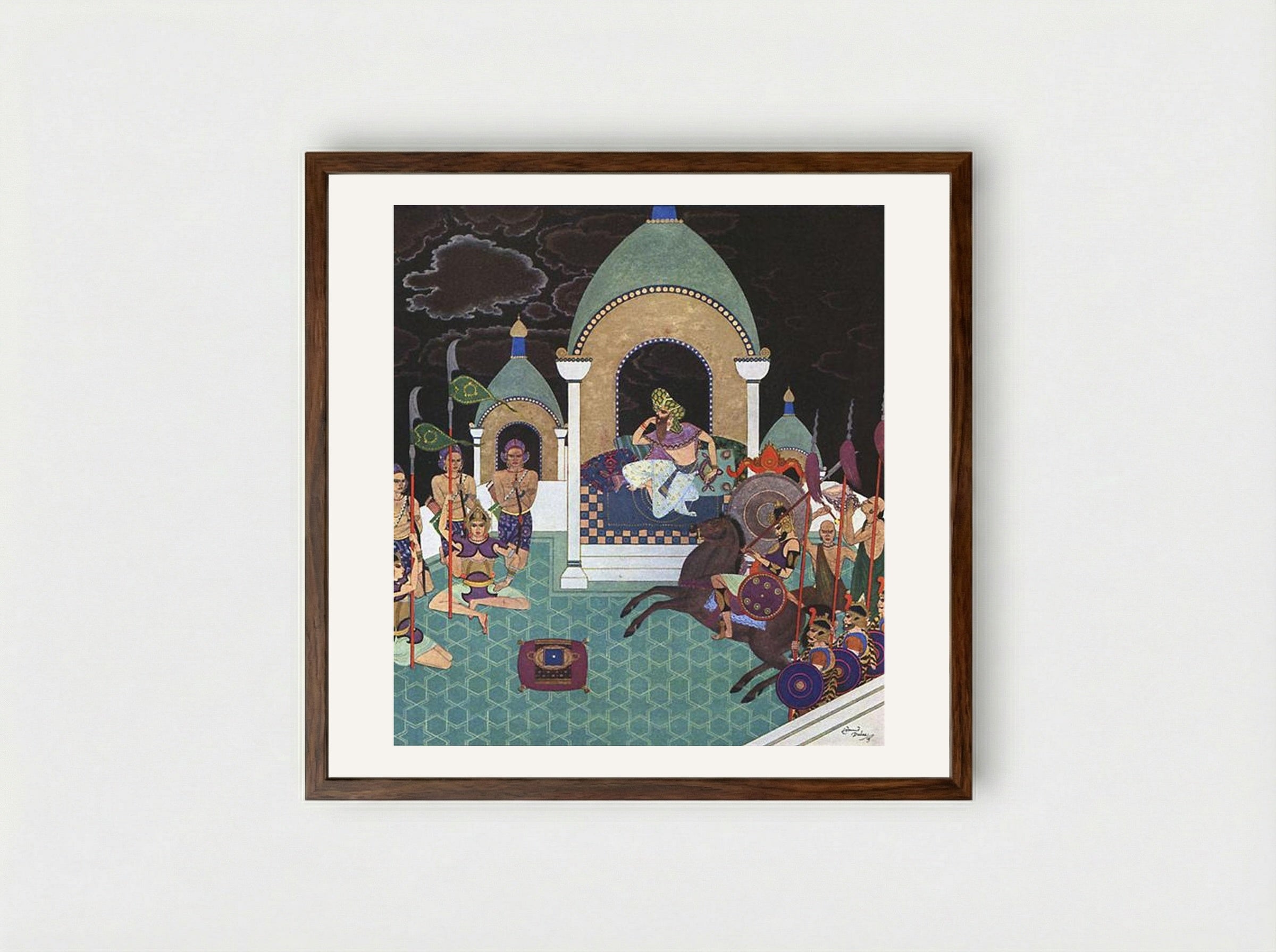 The Pearl of the Serpent - Edmund Dulac - Framed Print Dark Wood