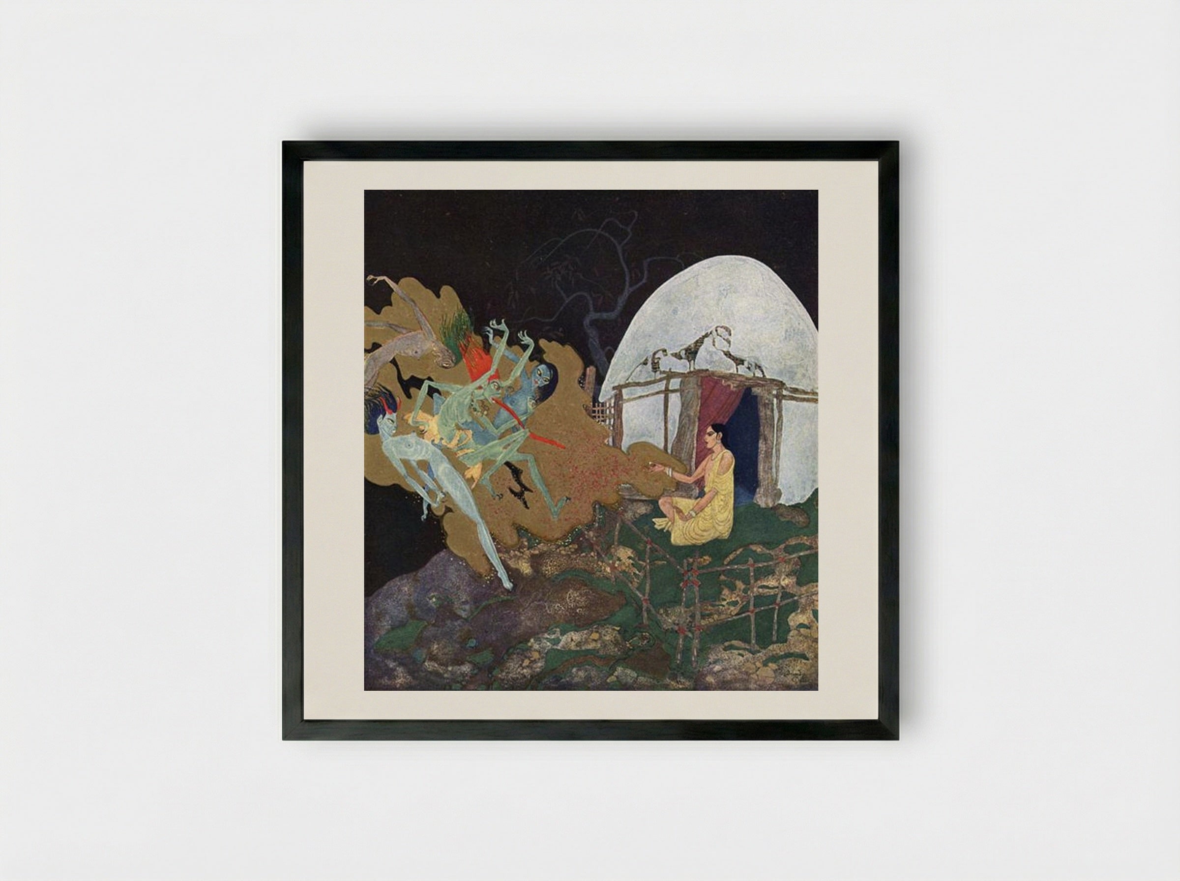 The Pearl of the Talisman - Edmund Dulac - Framed Print Black