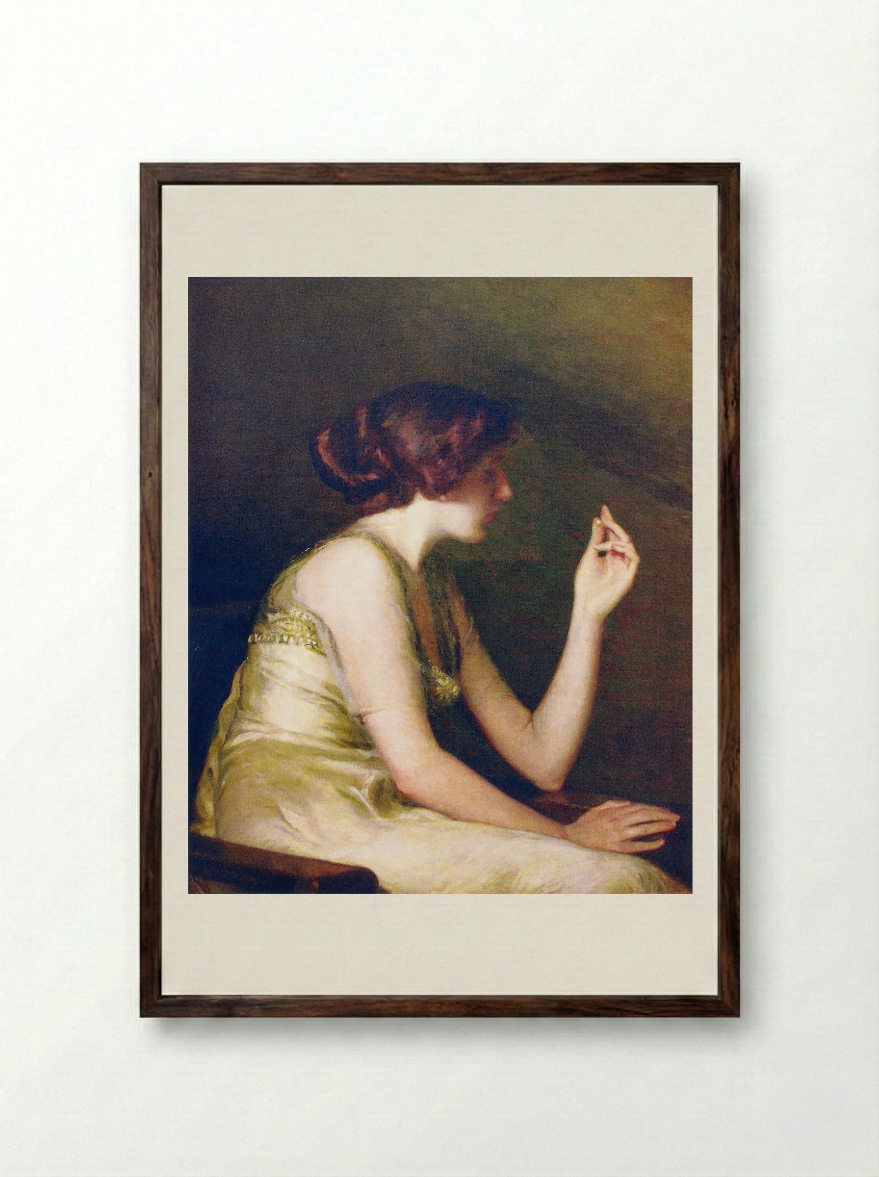 The Pearl - Lilla Cabot Perry - Framed Print Dark Wood