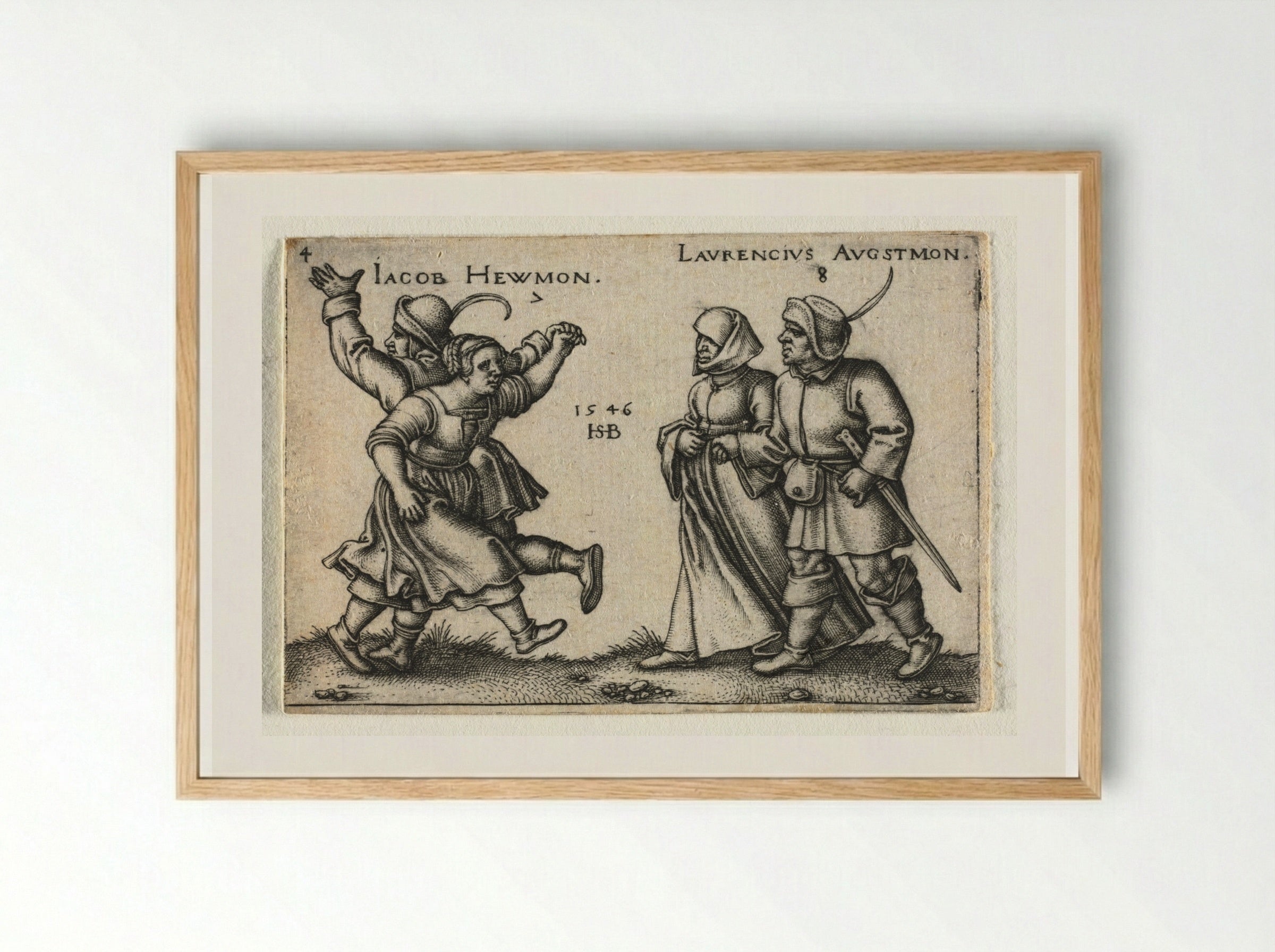 The Peasant Wedding: July and August - Hans Sebald Beham - Framed Print Wood