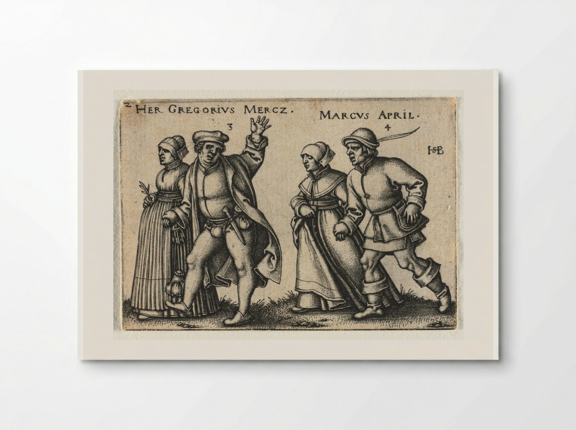 The Peasant Wedding: March and April - Hans Sebald Beham - Poster
