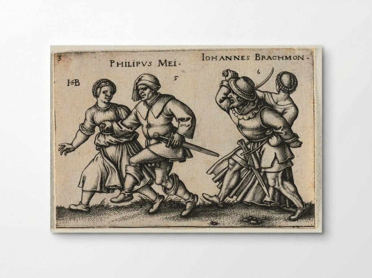 The Peasant Wedding: Philipus Mei and Johannes Brachmon - Hans Sebald Beham - Poster