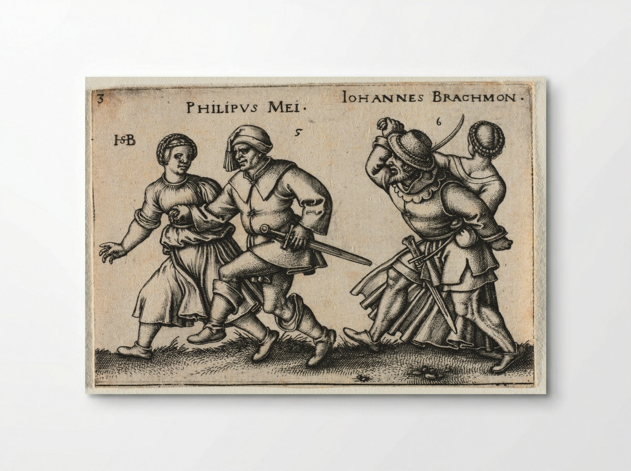 The Peasant Wedding: Philipus Mei and Johannes Brachmon - Hans Sebald Beham - Poster