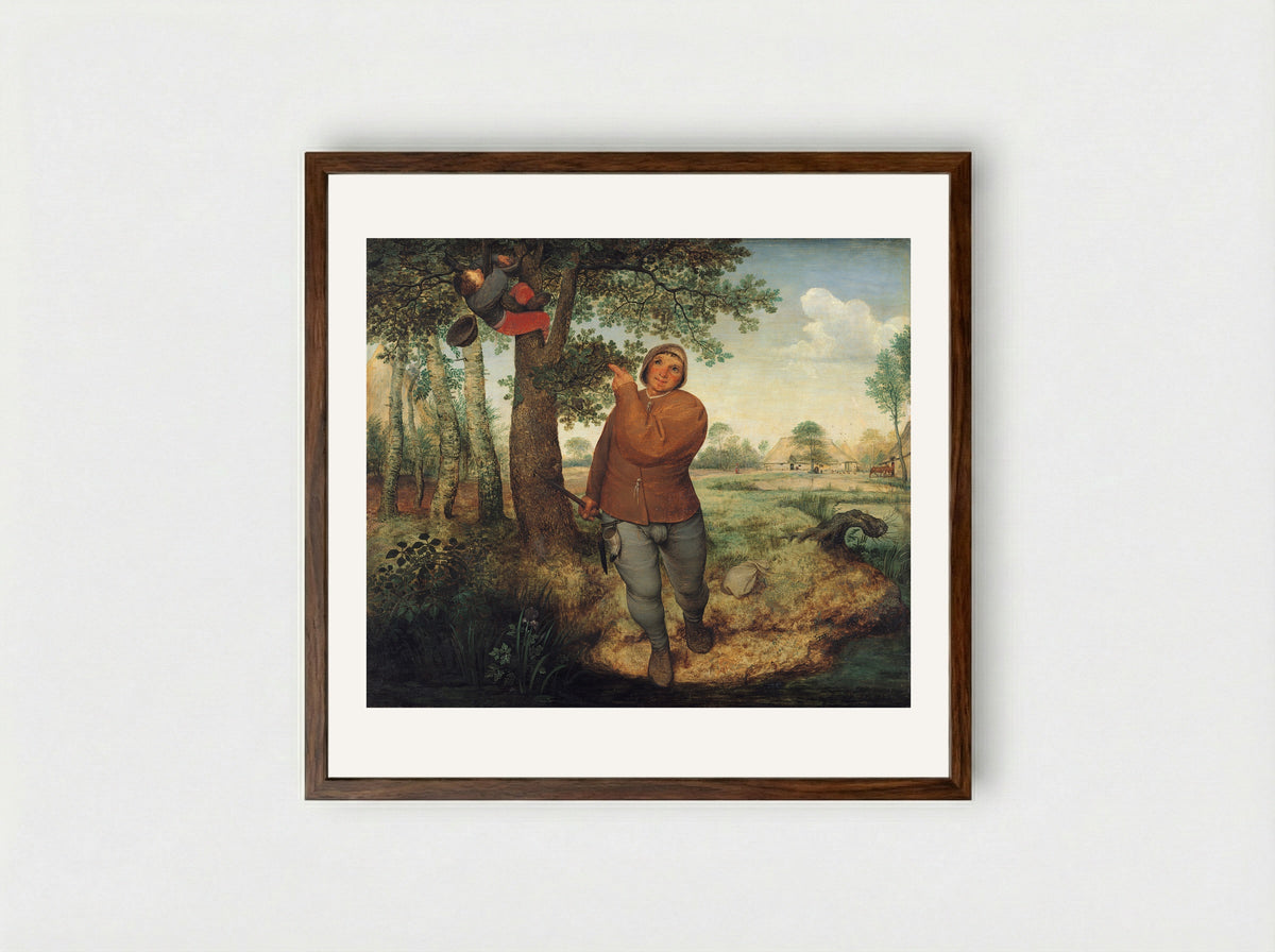 The Peasant and the Birdnester - Pieter Bruegel the Elder - Framed Print Dark Wood