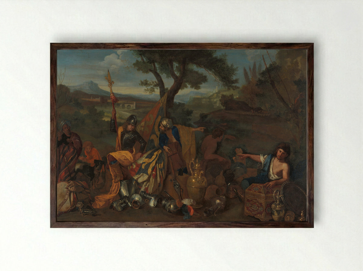The Pedlars - Andrea di Leone - Framed Print Dark Wood