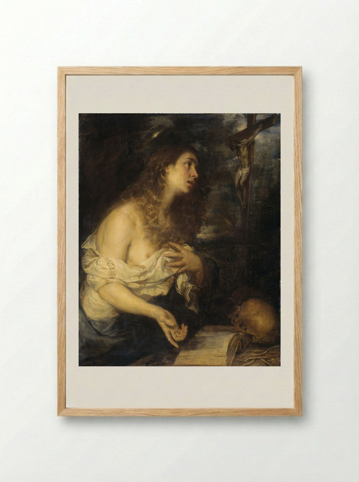 The Penitent Mary Magdalene - Mateo Cerezo (II) - Framed Print Wood