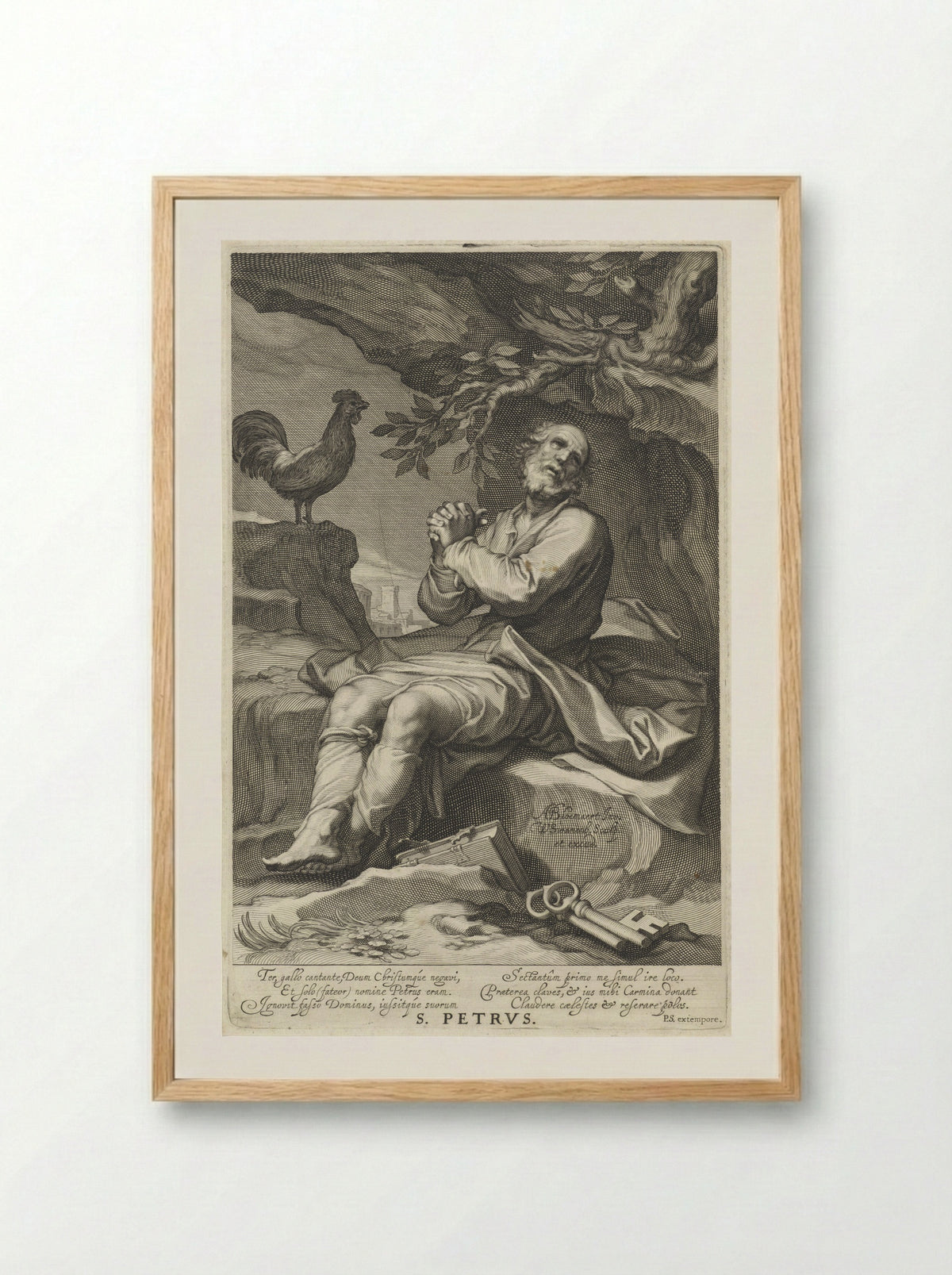 The Penitent Saint Peter - Willem Isaacsz. van Swanenburg - Framed Print Wood