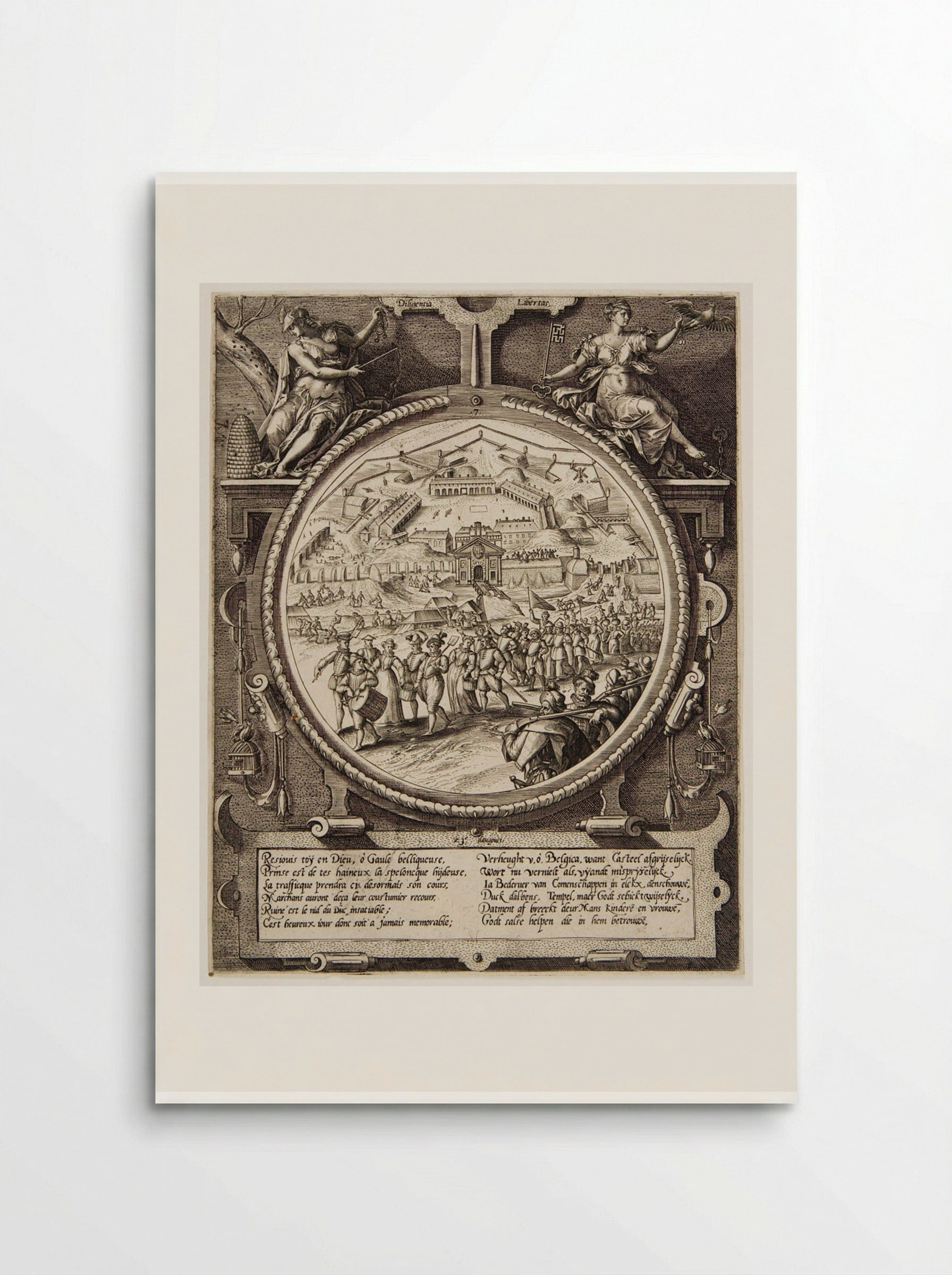 The People Walking Out of the Citadel, 23 VIII 1577 - Johannes Wierix - Poster