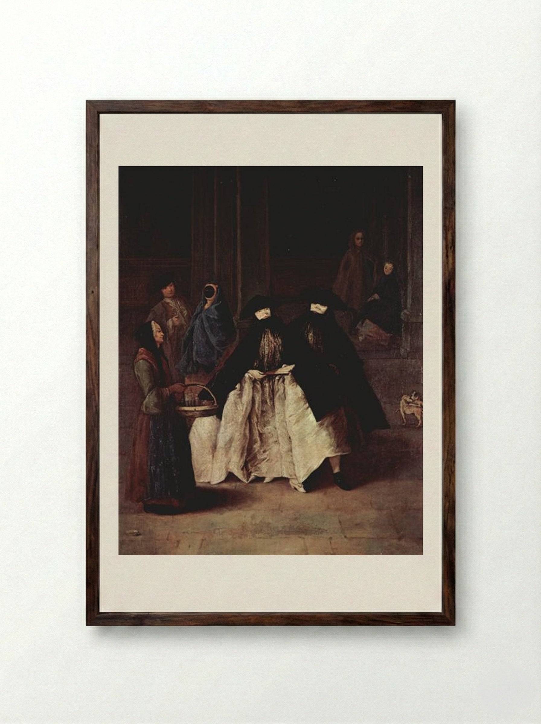 The Perfume Seller - Pietro Longhi - Framed Print Dark Wood
