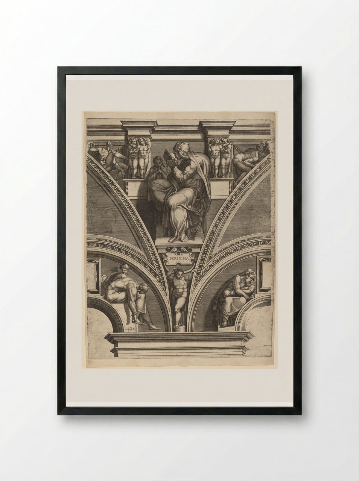 The Persian Sibyl - Giorgio Ghisi - Framed Print Black