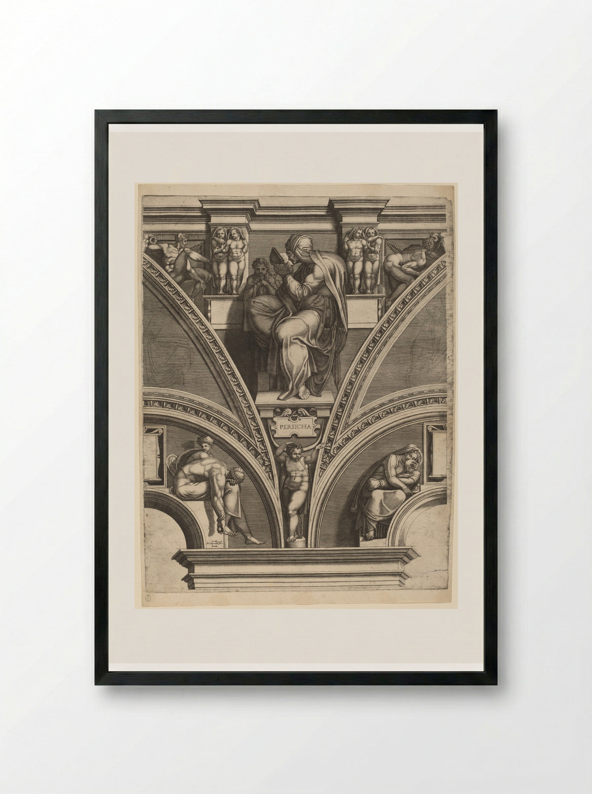 The Persian Sibyl - Giorgio Ghisi - Framed Print Black