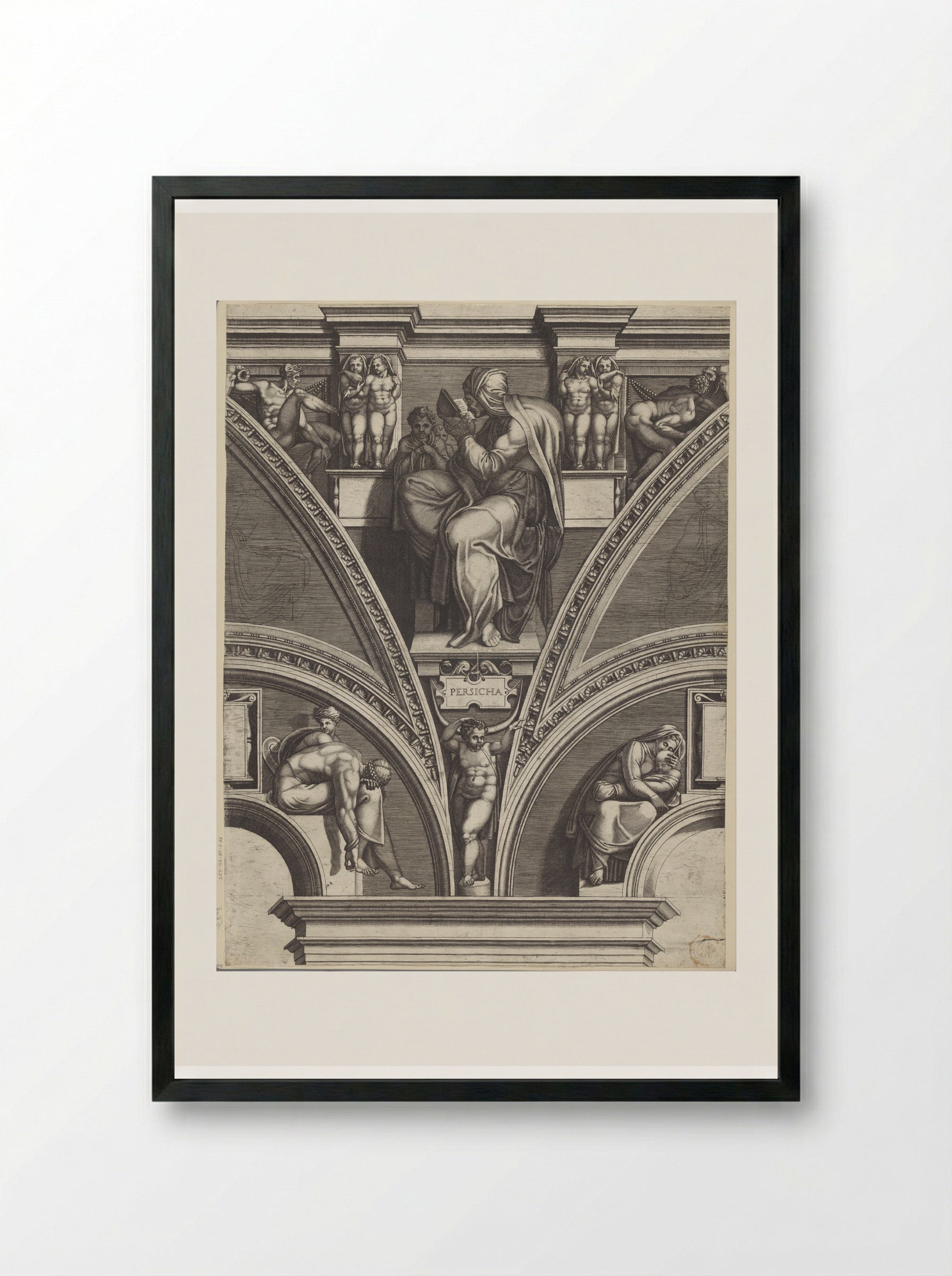 The Persian Sibyl - Giorgio Ghisi - Framed Print Black