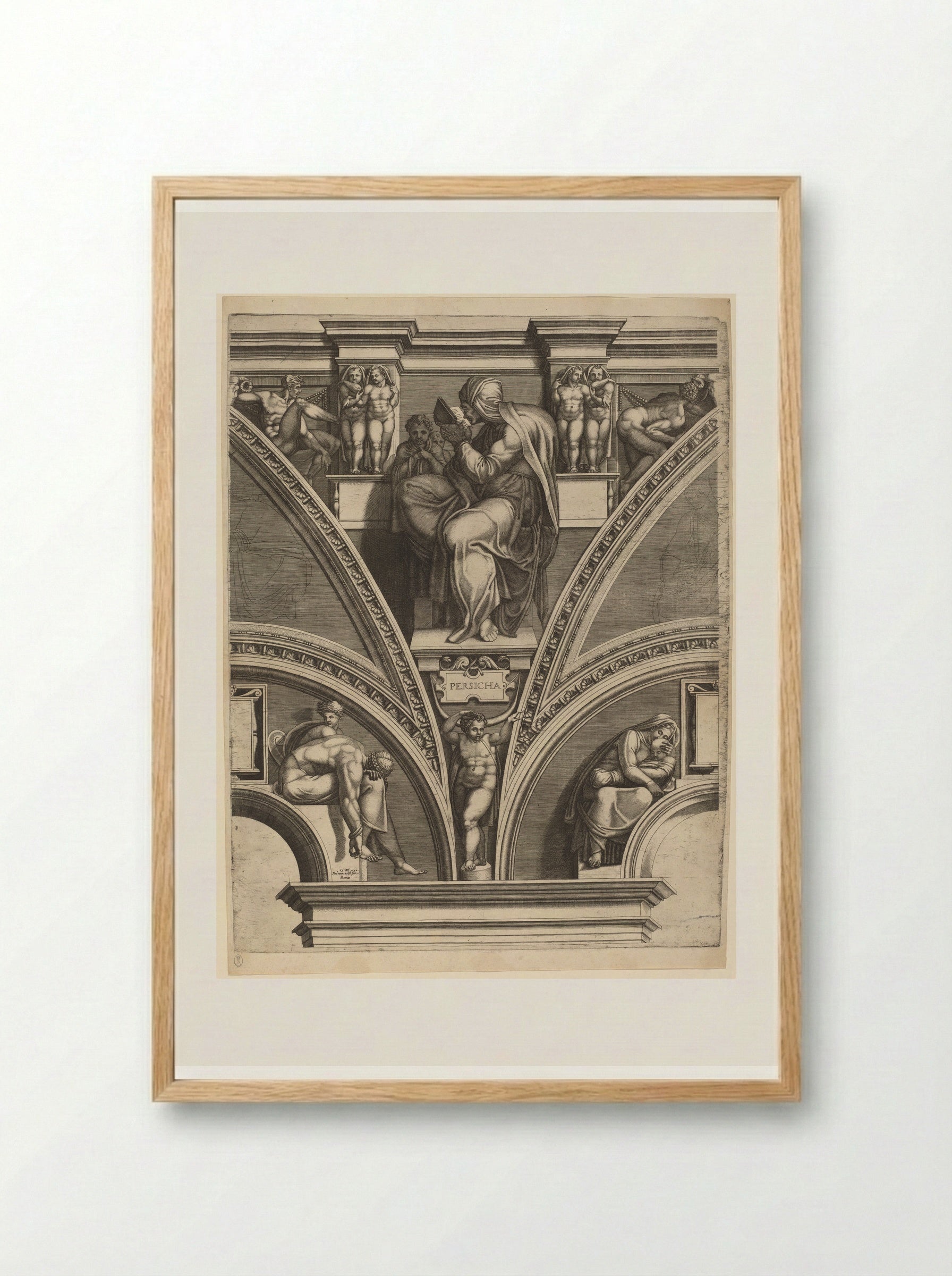 The Persian Sibyl - Giorgio Ghisi - Framed Print Wood