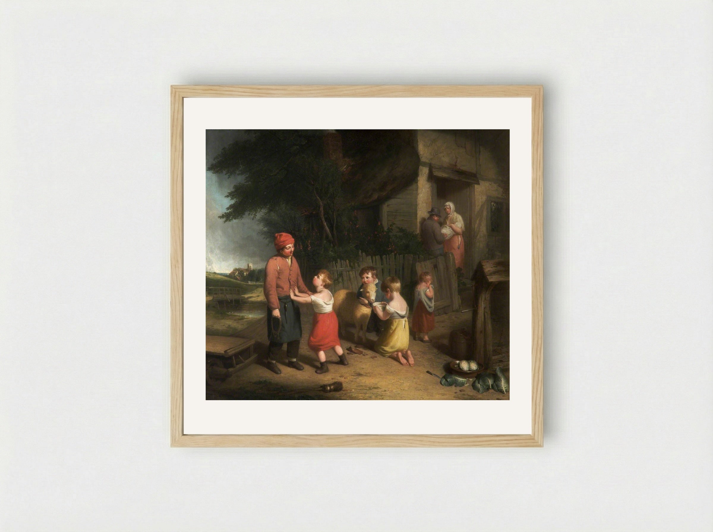 The Pet Lamb - William Collins - Framed Print Wood