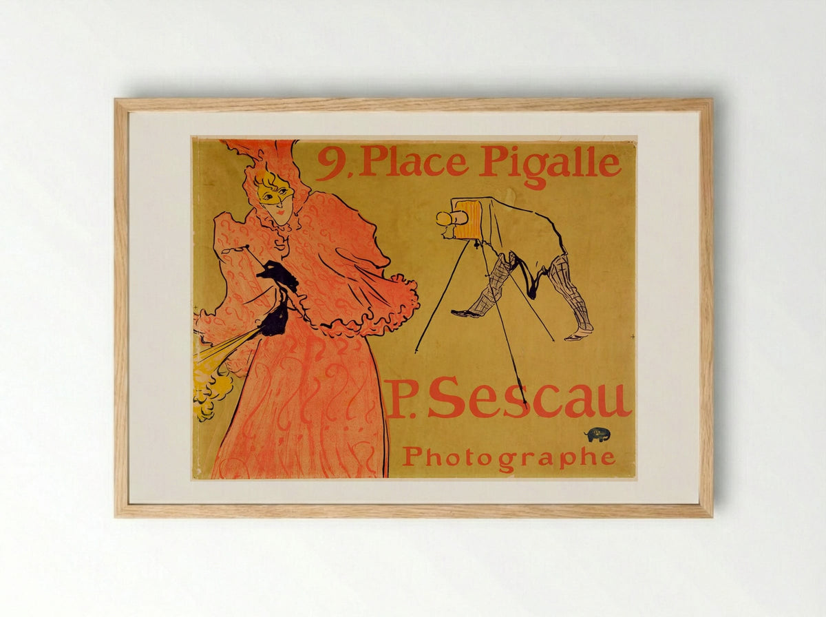 The Photographer Sescau - Henri de Toulouse-Lautrec - Framed Print Wood