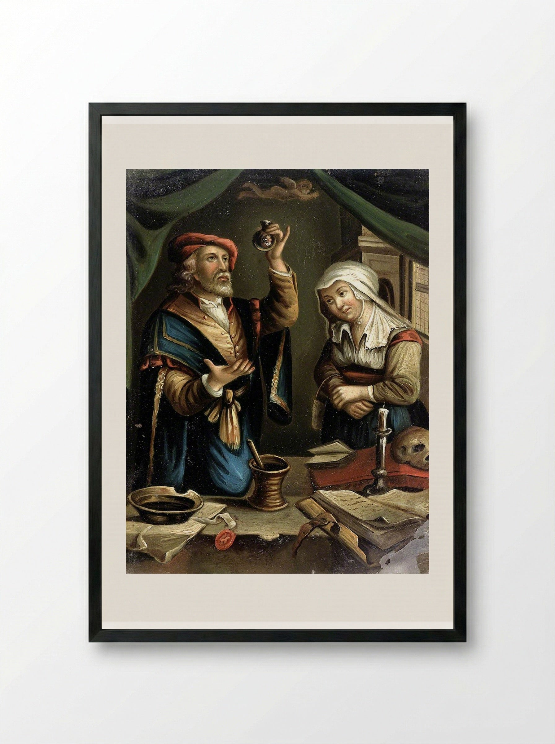 The Physician - Gerrit Dou - Framed Print Black
