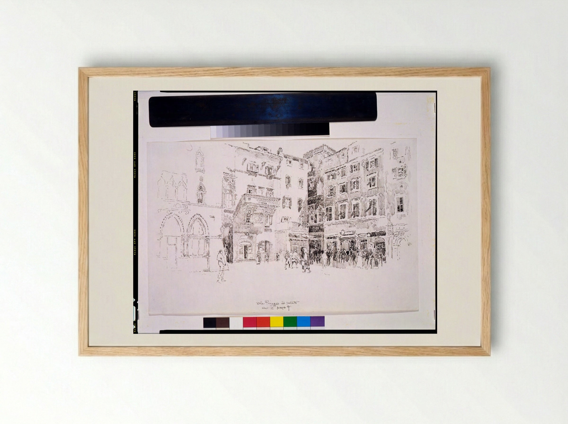 The Piazza, Spalato - Joseph Pennell - Framed Print Wood