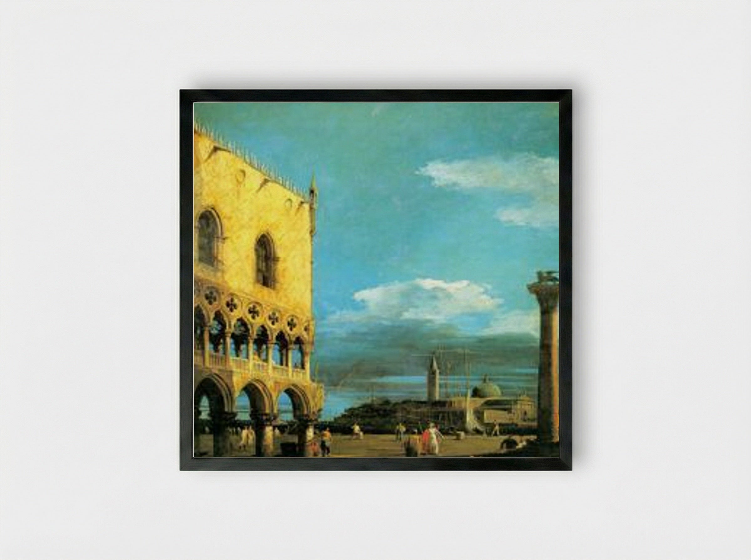 The Piazzetta Looking South - Canaletto - Framed Print Black