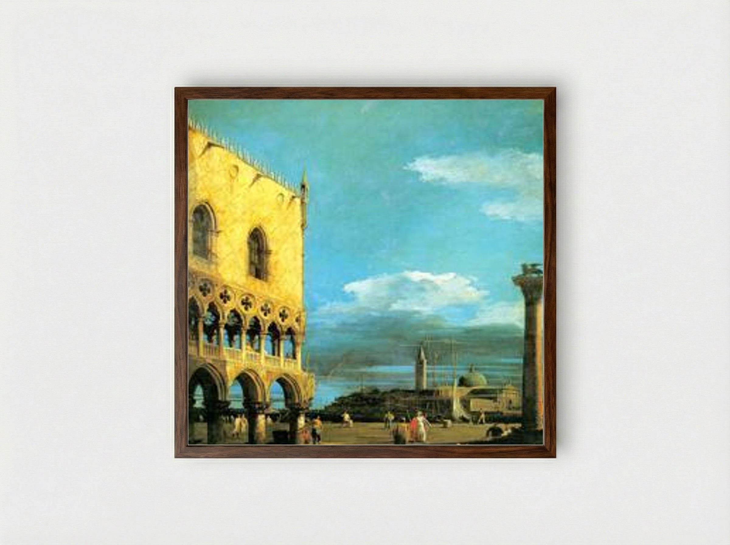 The Piazzetta Looking South - Canaletto - Framed Print Dark Wood