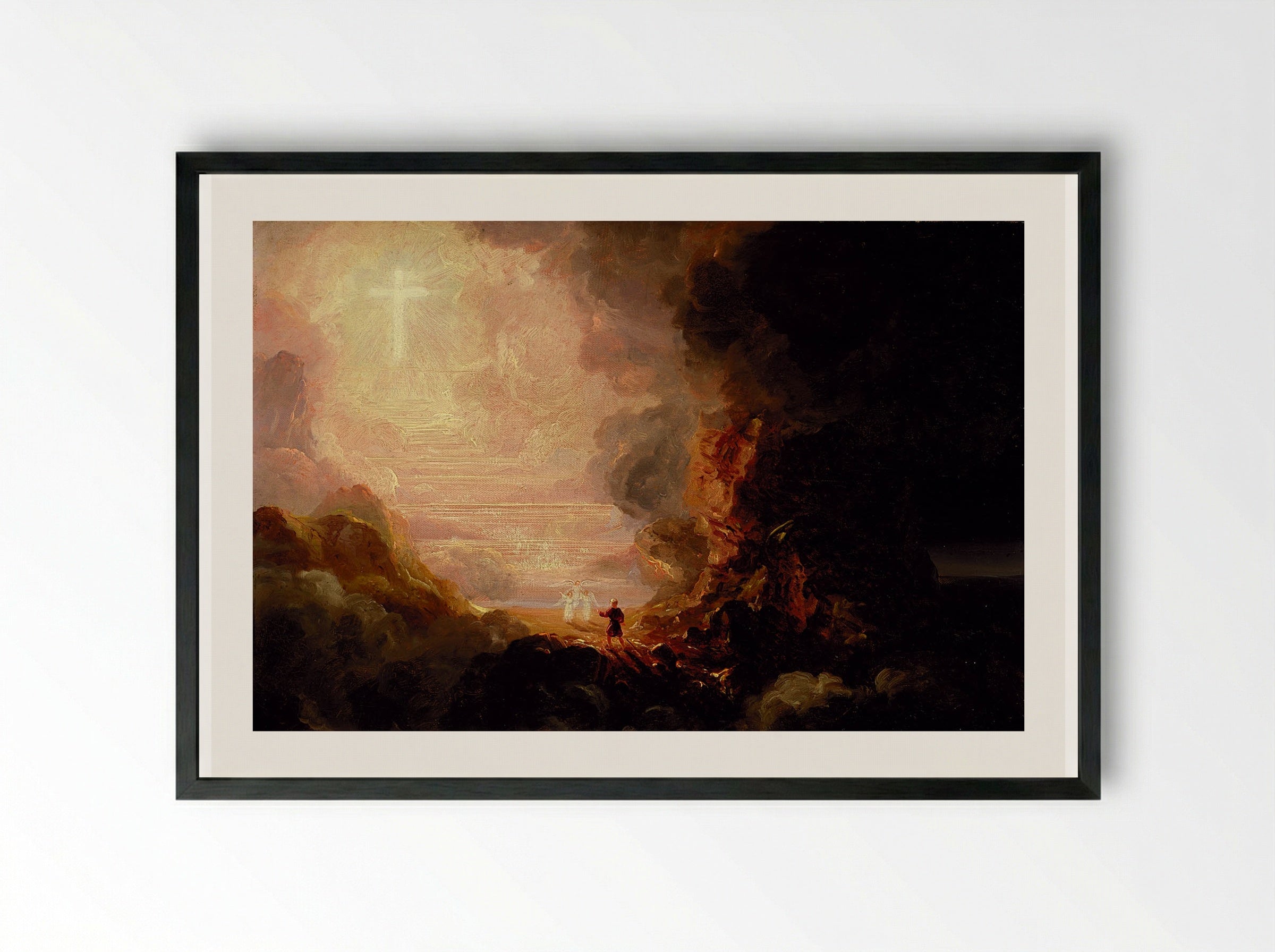 The Pilgrim of the Cross at the End of His Journey - Thomas Cole - Framed Print Black