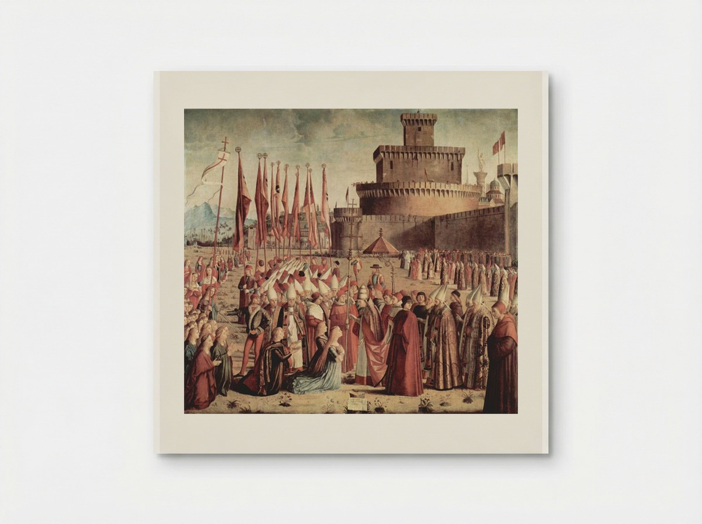 The Pilgrims Meet Pope Cyriac before the Walls of Rome - Vittore Carpaccio - Poster