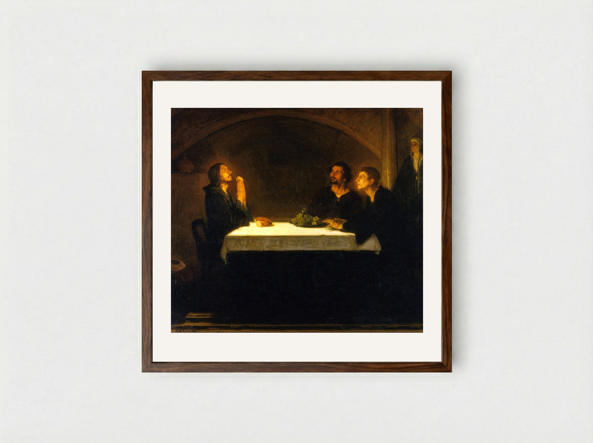 The Pilgrims of Emmaus - Henry Ossawa Tanner - Framed Print Dark Wood