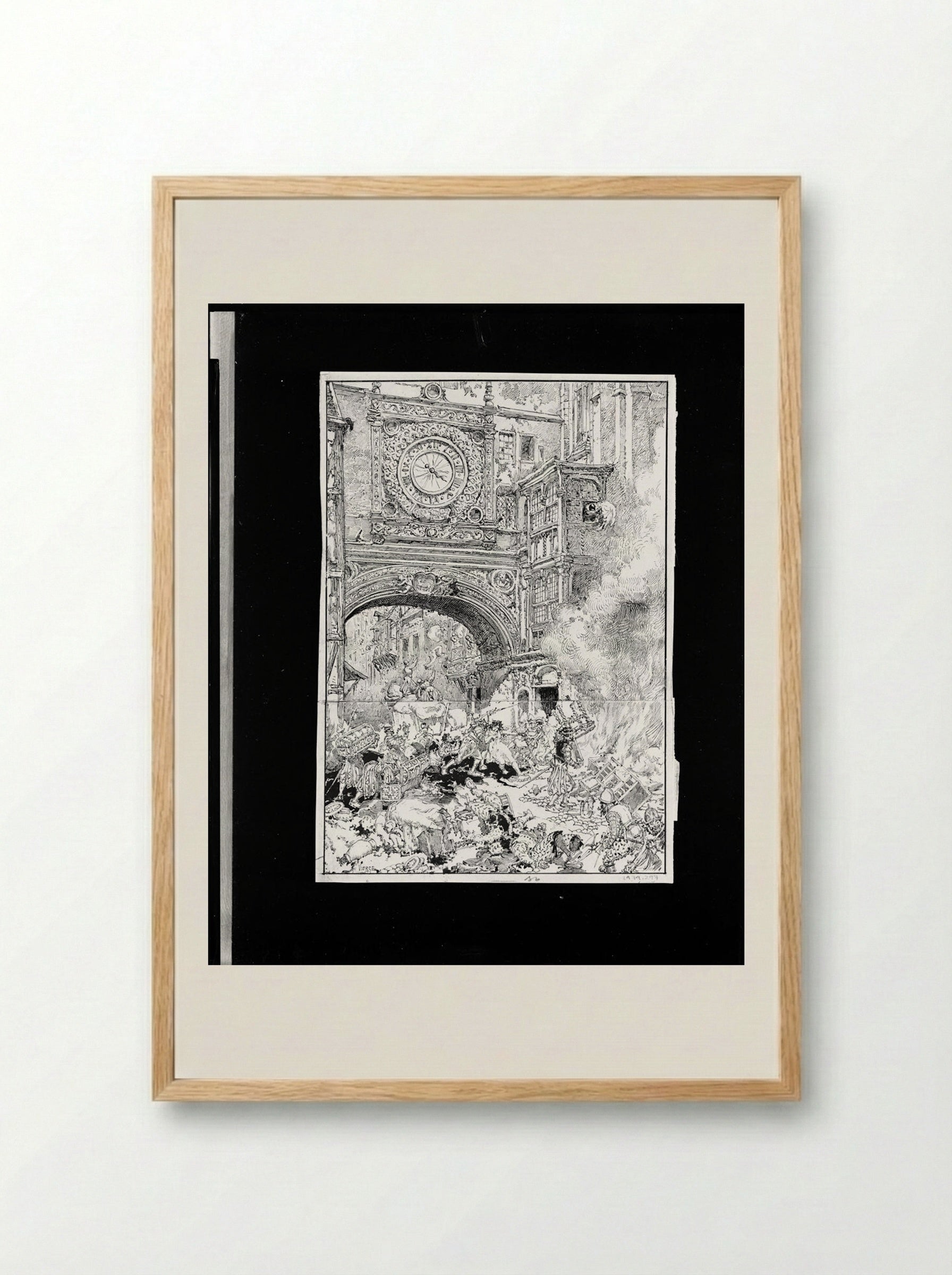 The Pillage of Rouen - Daniel Urrabieta Vierge - Framed Print Wood