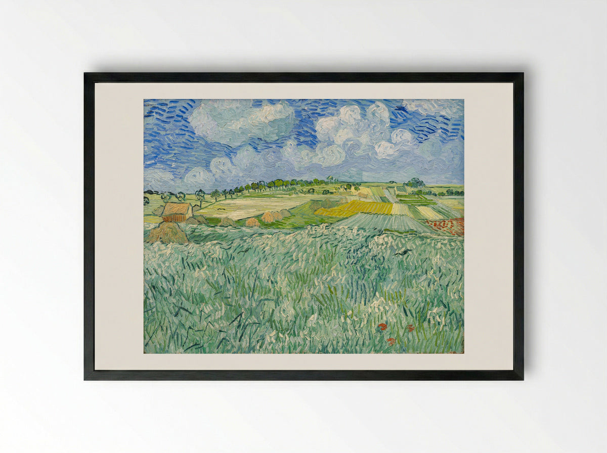 The Plain at Auvers - Vincent van Gogh - Framed Print Black