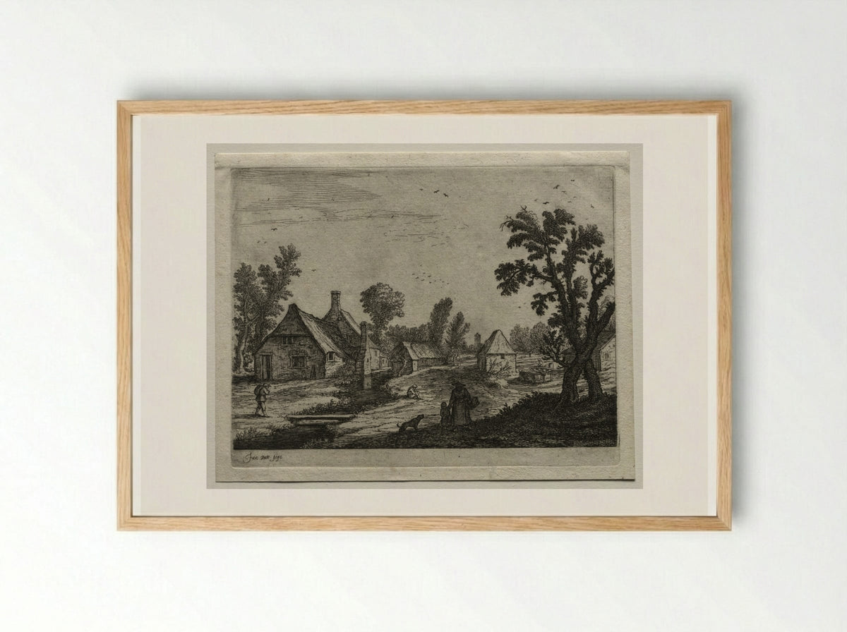 The Plank over the Stream - Jan van Goyen - Framed Print Wood