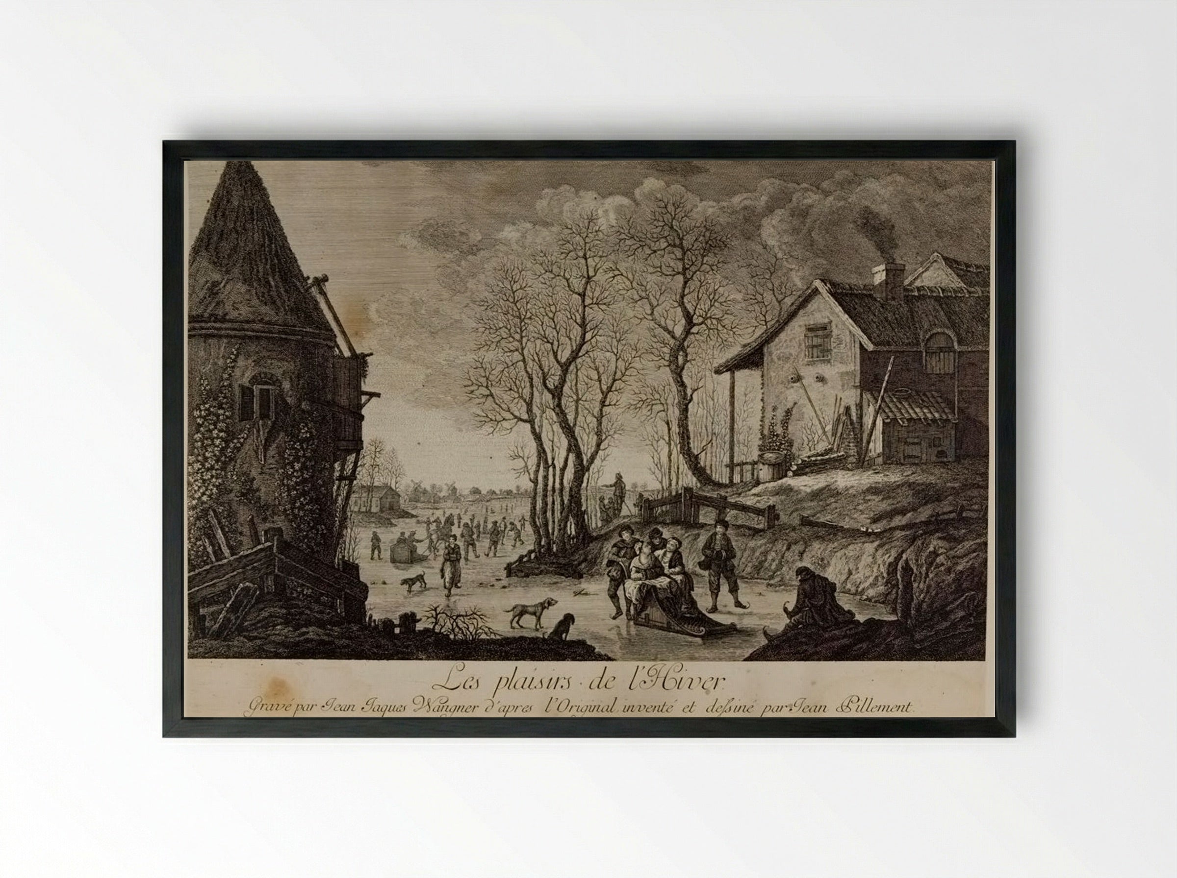The Pleasures of Winter - Jakob Wangner - Framed Print Black