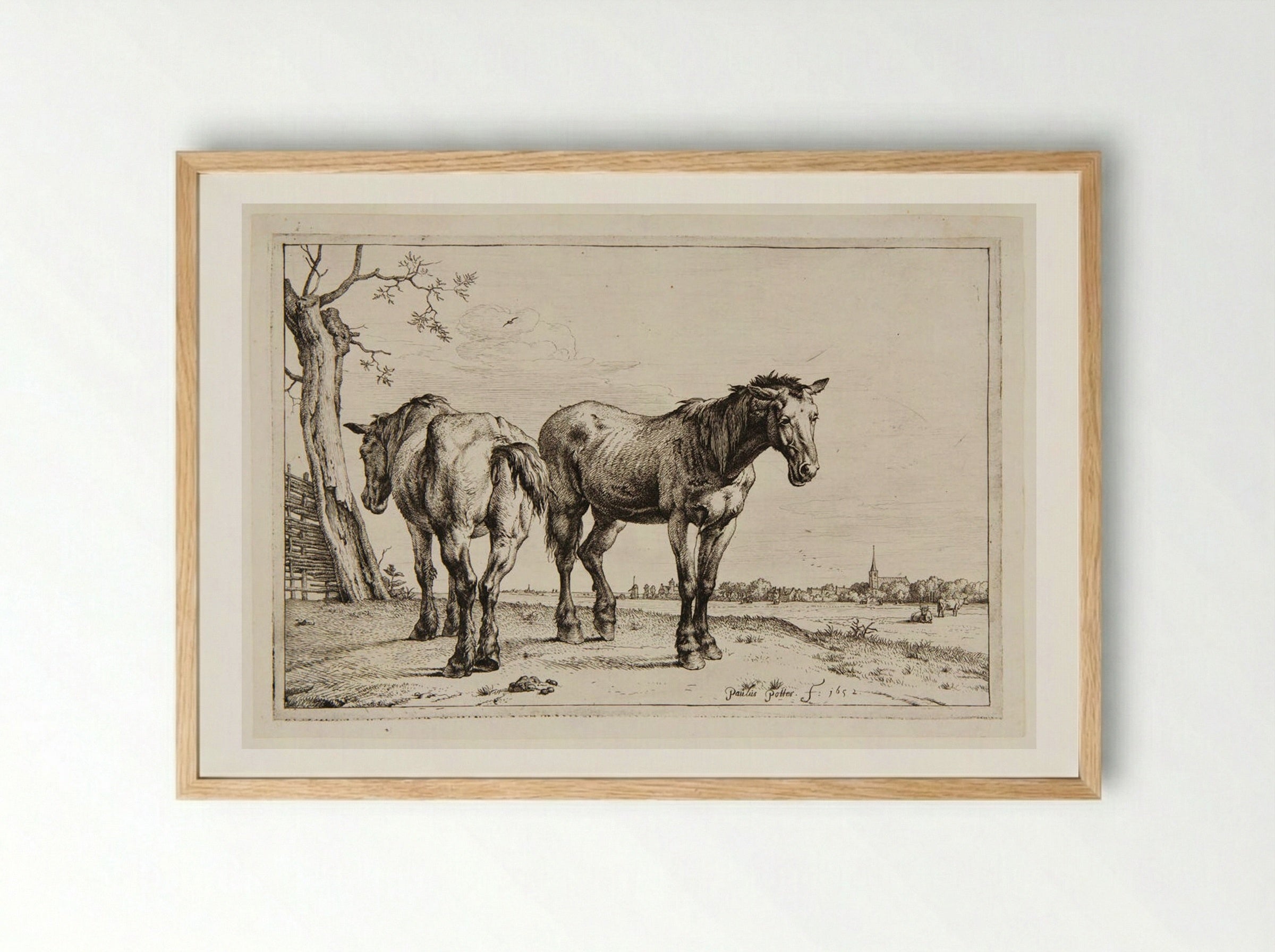 The Plough-horses - Paulus Potter - Framed Print Wood