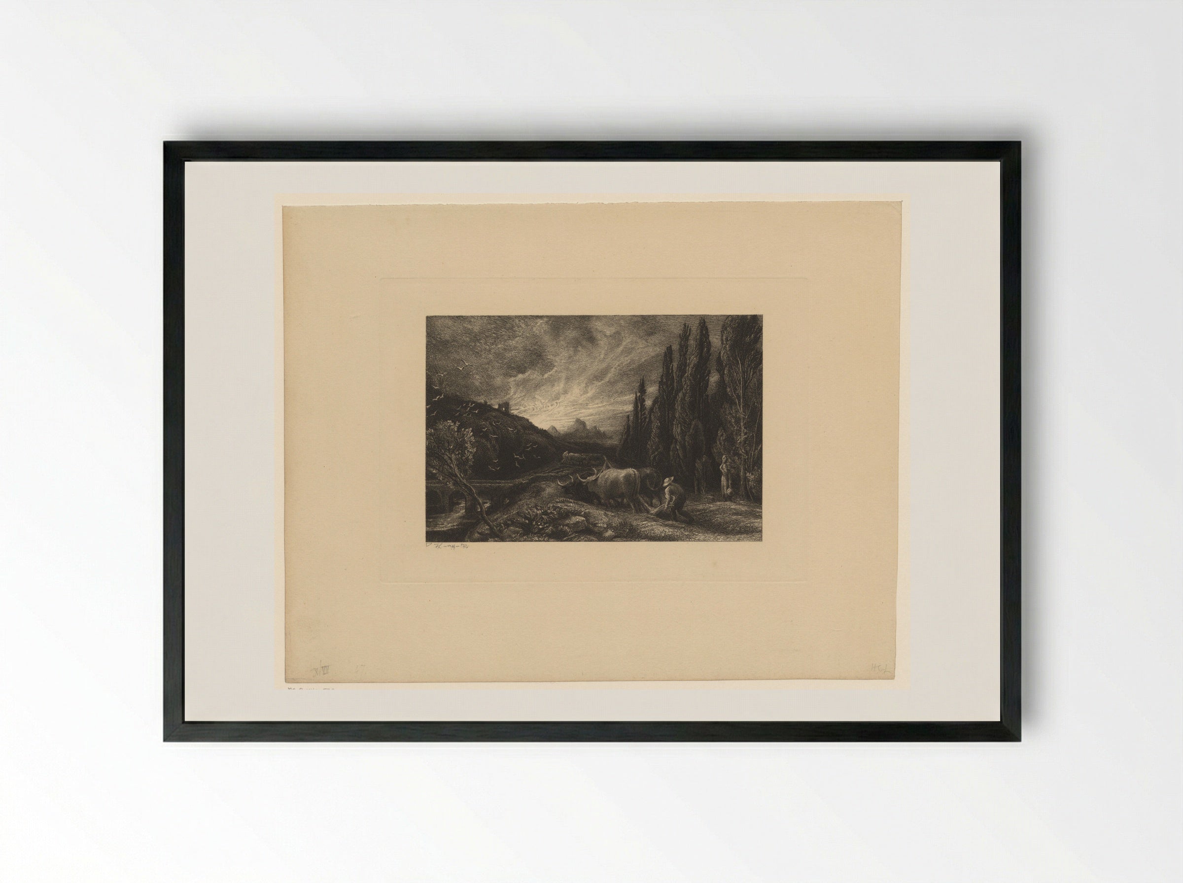 The Ploughman - Samuel Palmer - Framed Print Black