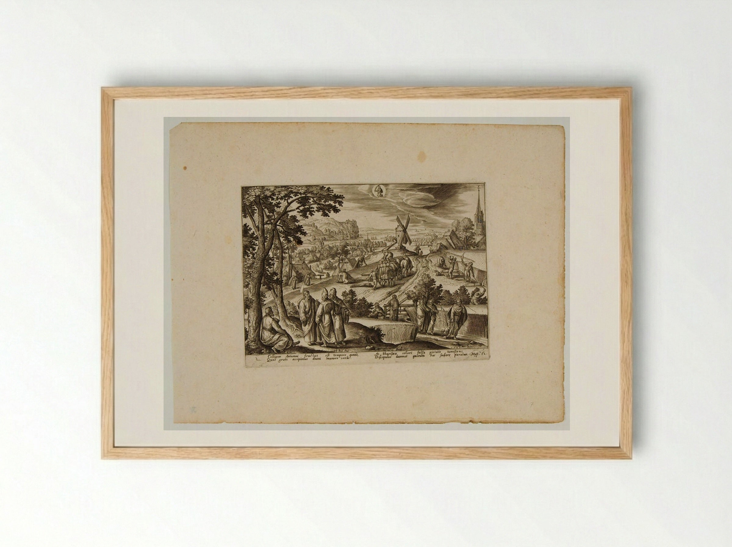 The Plucking of Ears of Corn on Sabbath Day - Adriaen Collaert - Framed Print Wood